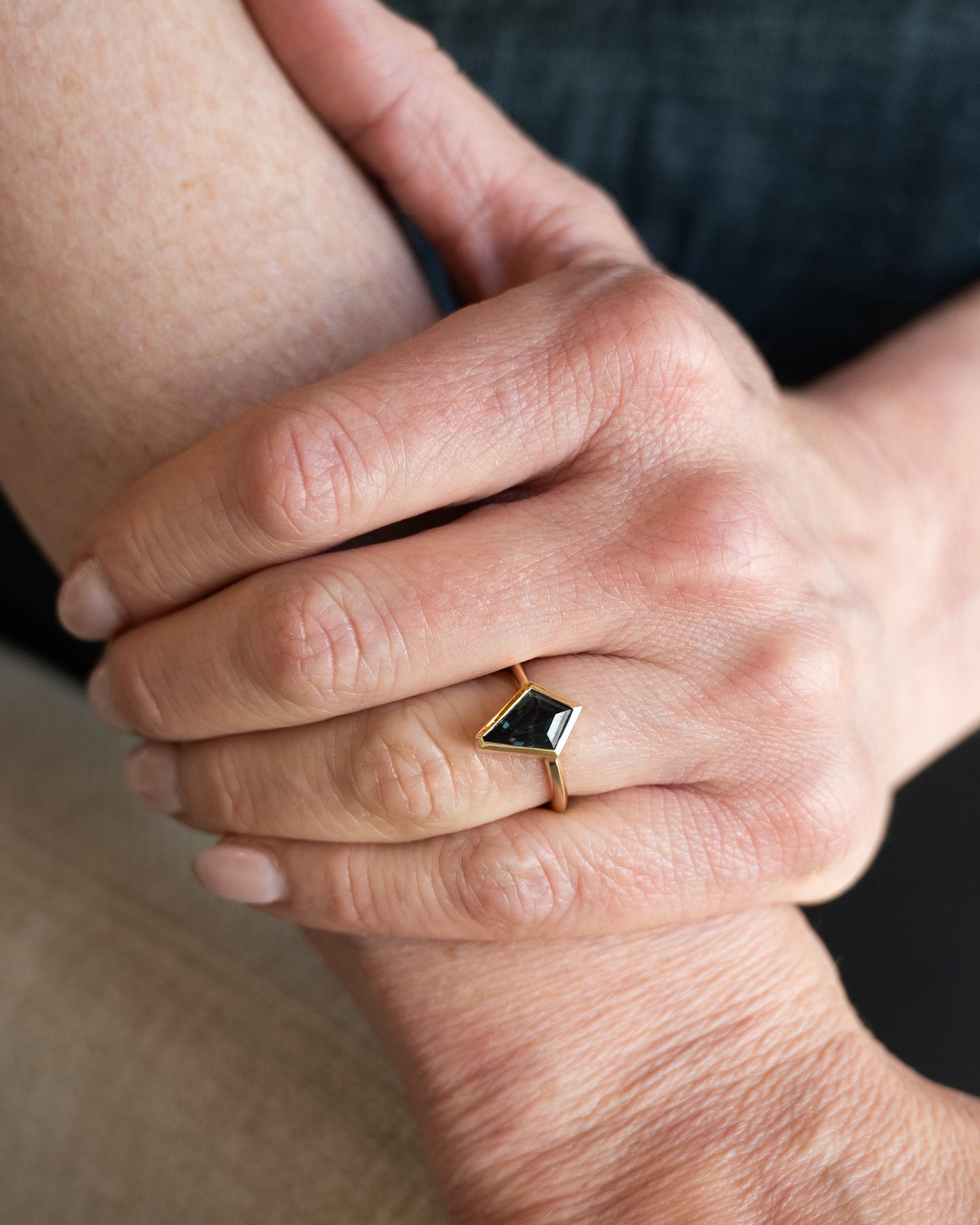 2.44 Kite Sapphire Engagement Ring 14k