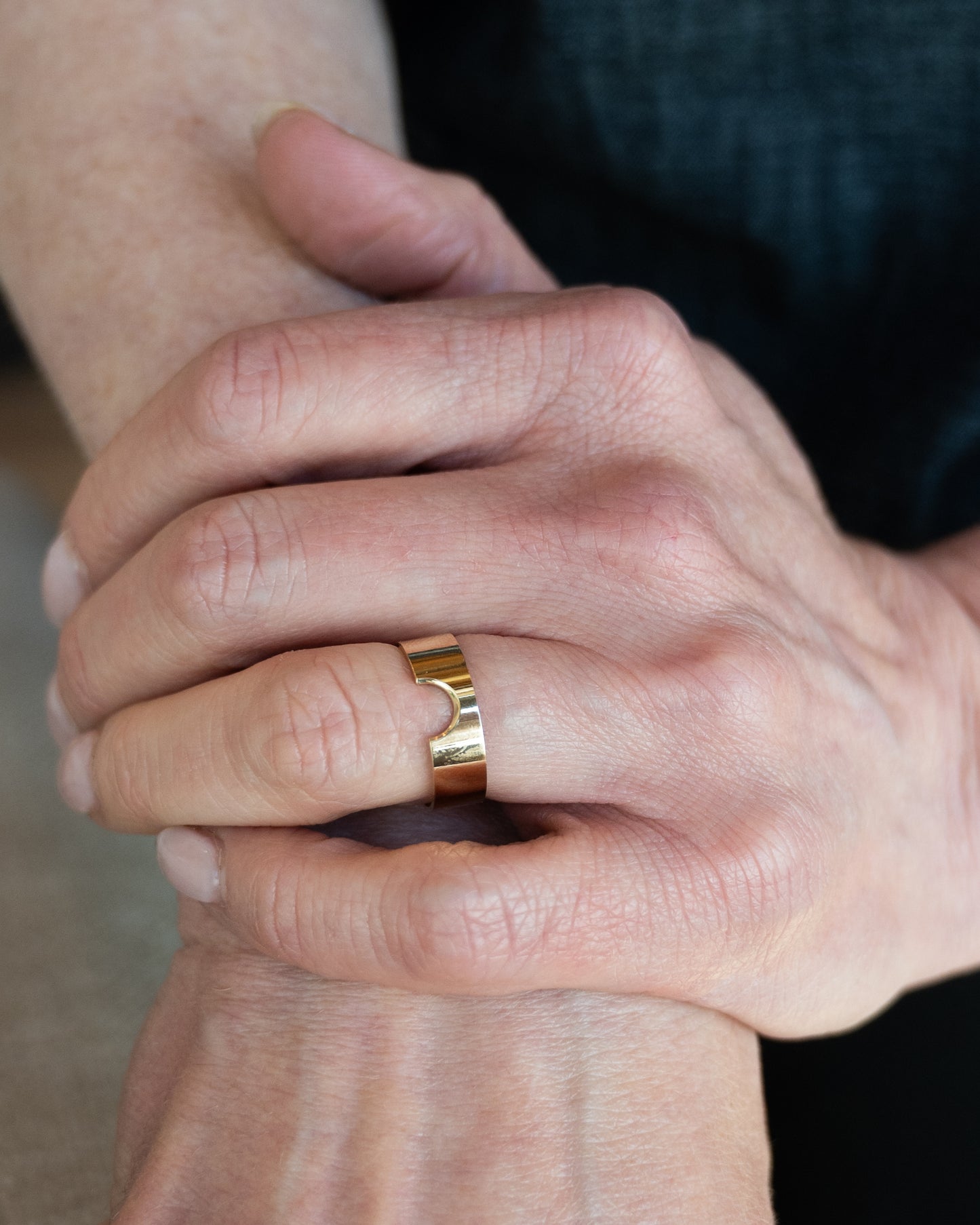 Contoured Stacking Wedding Band 14k Yellow Gold