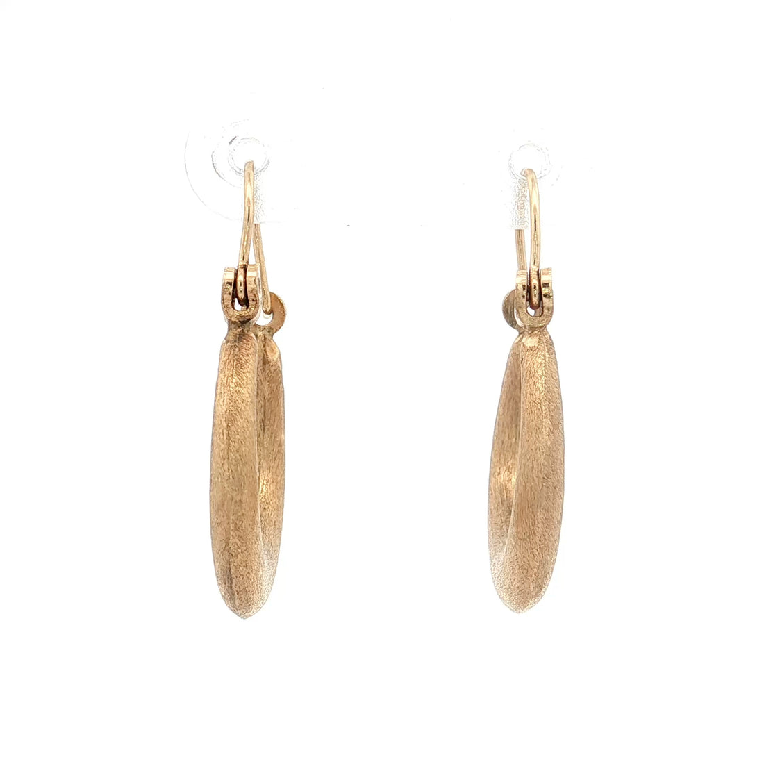 Satin Finish Hoop Earrings 14k Yellow Gold