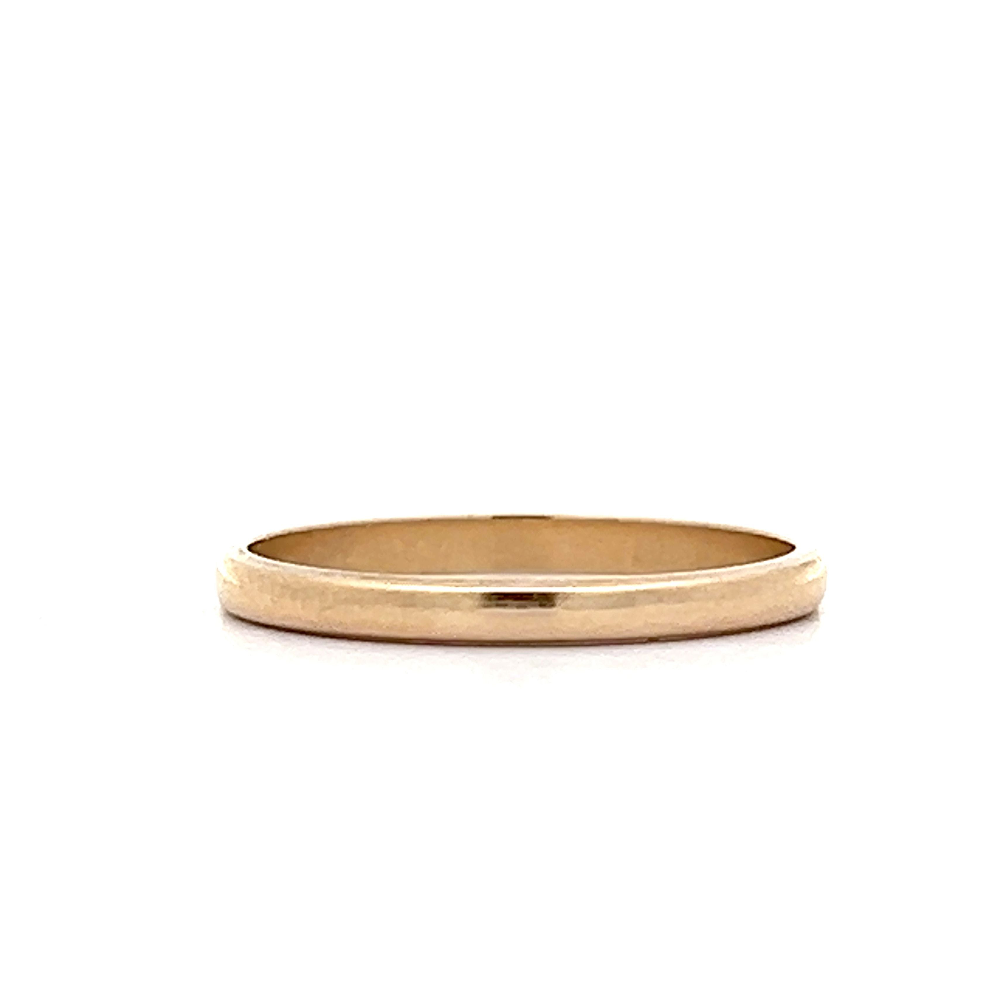 Thin Half Round Wedding Band in 14k Yellow Gold – Filigree Jewelers Thin Half Round Wedding Band in 14k Yellow Gold – Filigree Jewelers