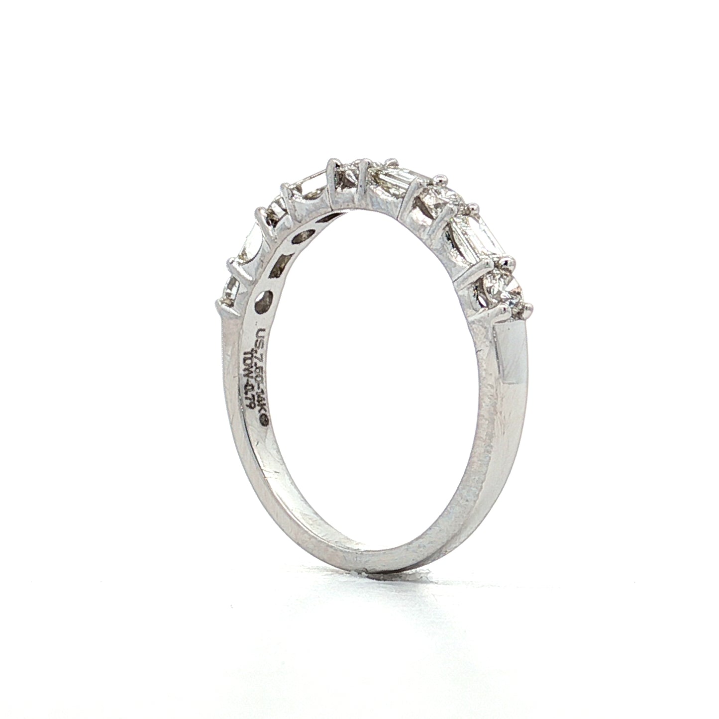 .78 Baguette & Round Diamond Wedding Band in 14k