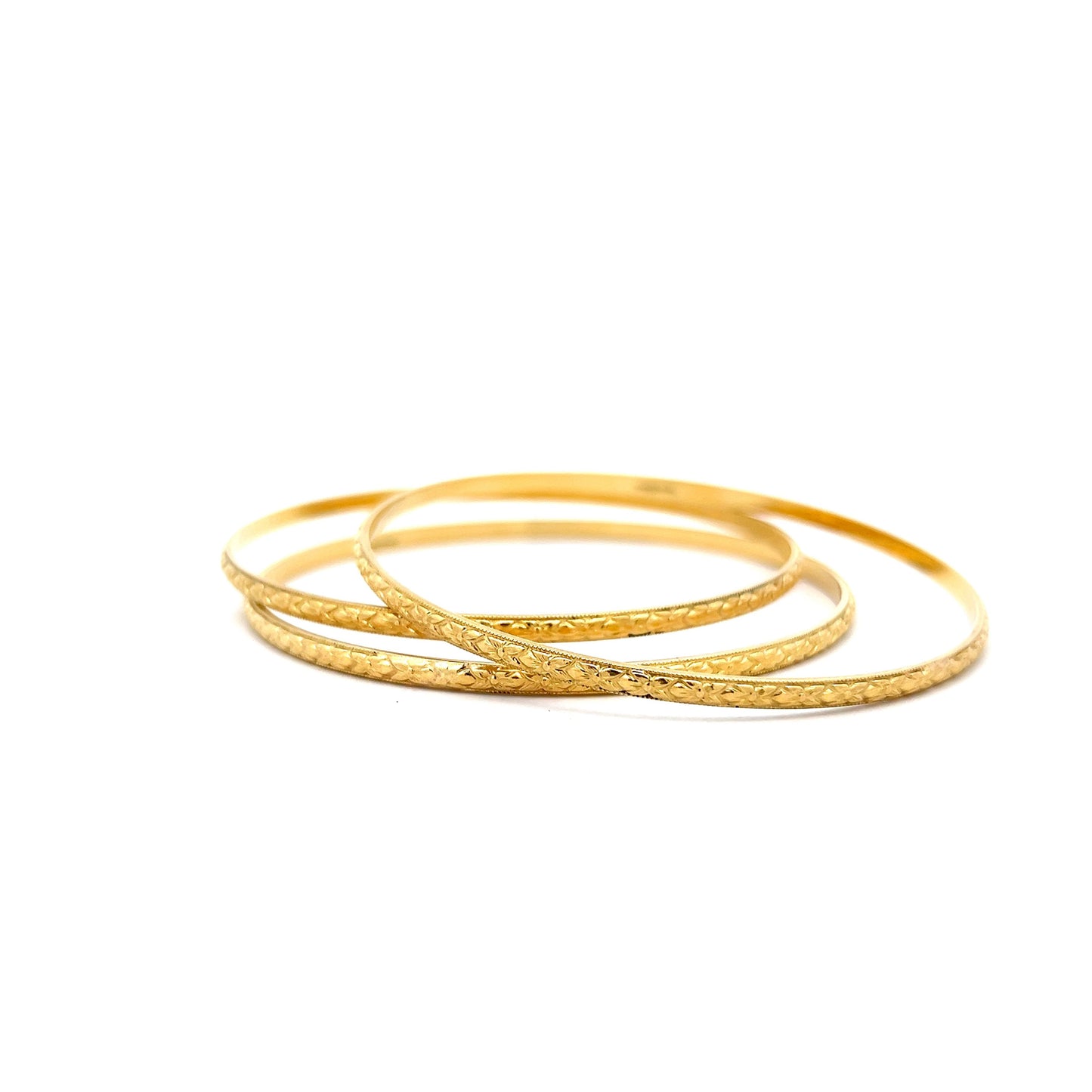 8 Inch Orange Blossom Textured Bracelet in 18k