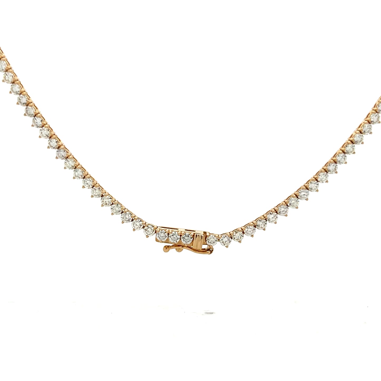 7.81 Brilliant Diamond Tennis Necklace in 14k Yellow Gold