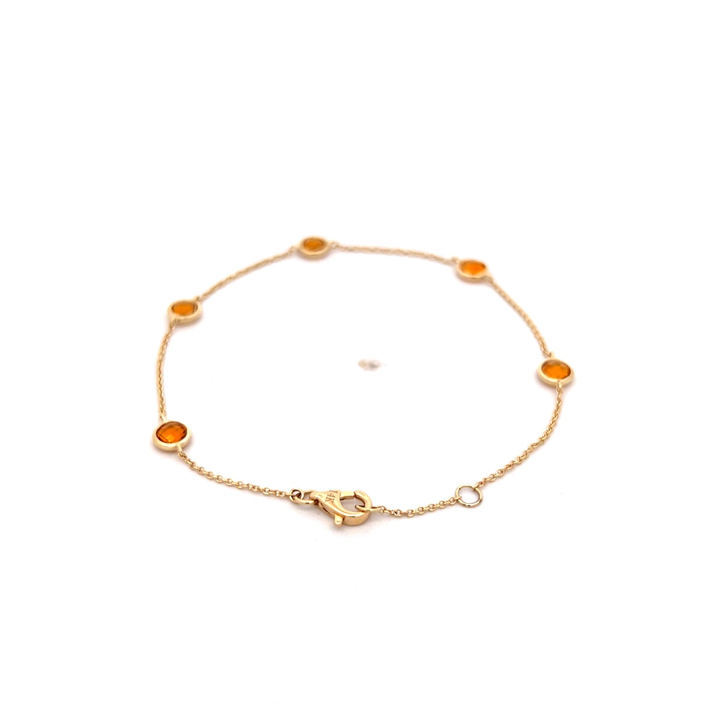 1.10 Bezel Citrine Bracelet in 14k Yellow Gold