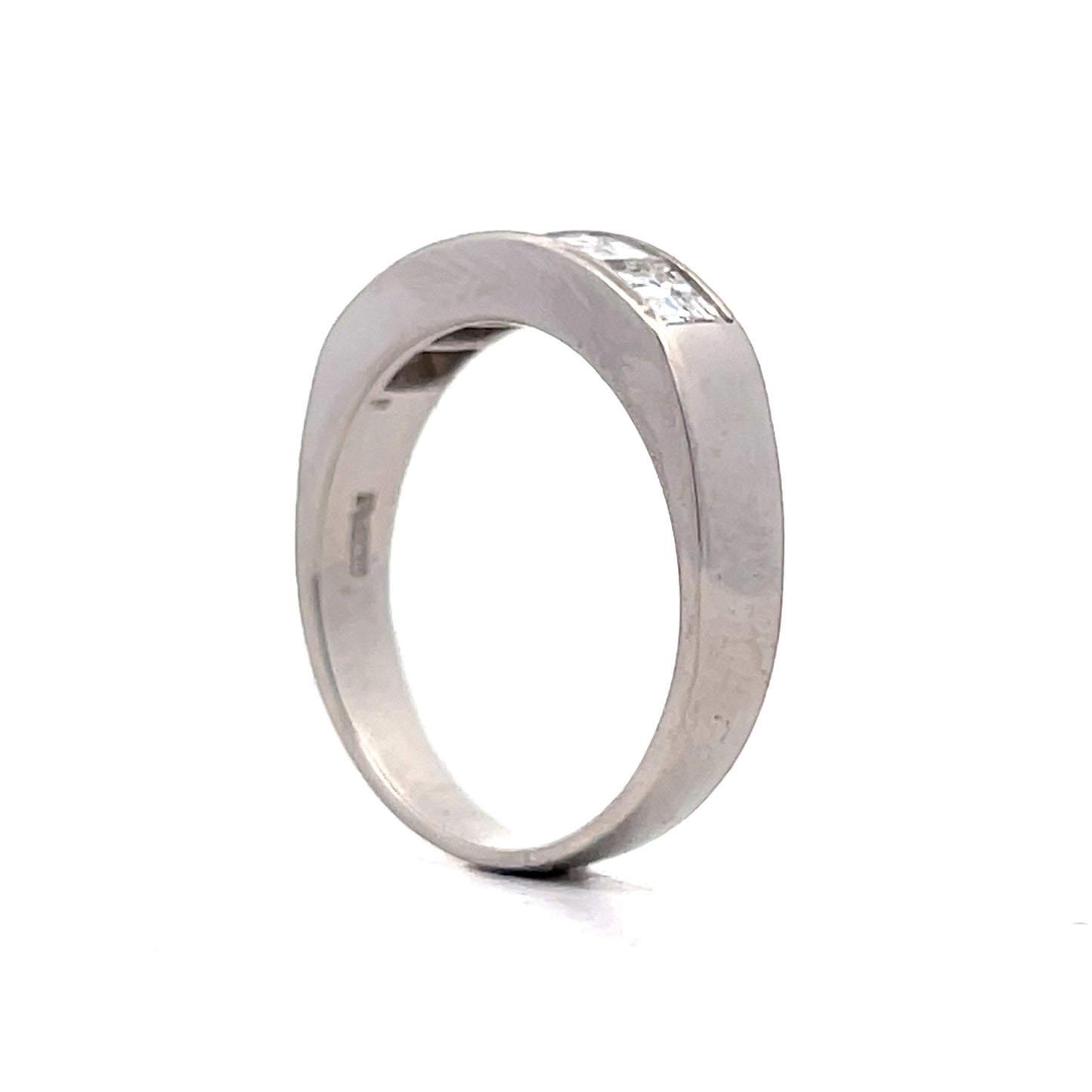 1.00 Square Step Cut Diamond Band in Platinum