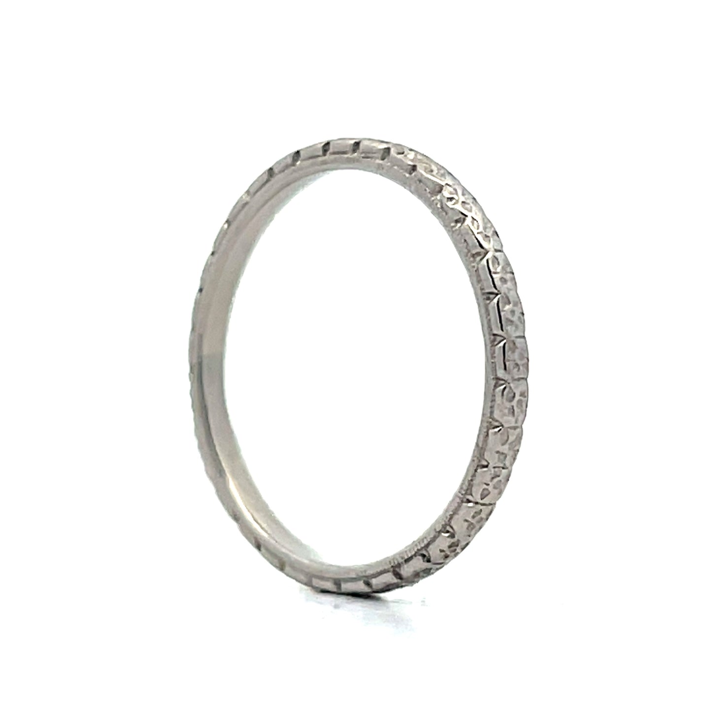 2mm Vintage Art Deco Orange Blossom Band in Platinum