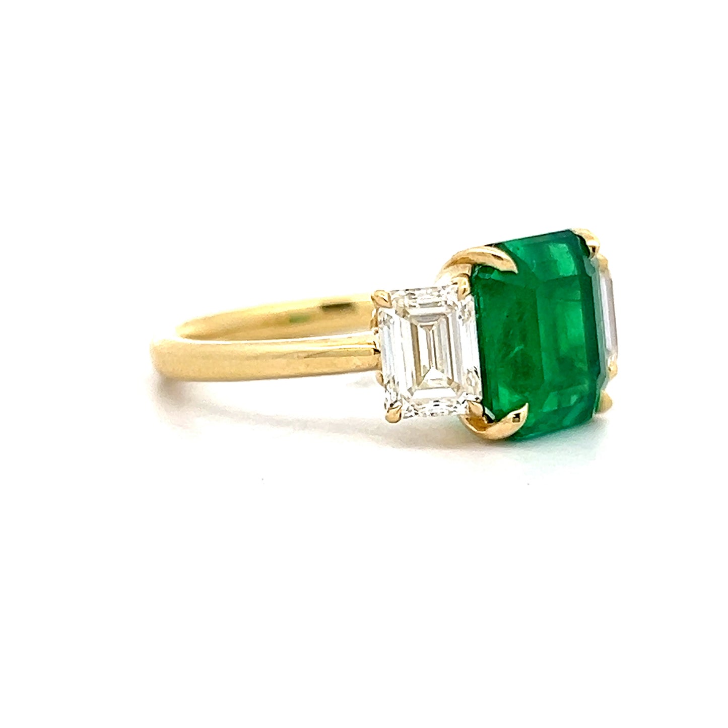 3.69 Carat Colombian Emerald and Diamond Ring in 18k Gold