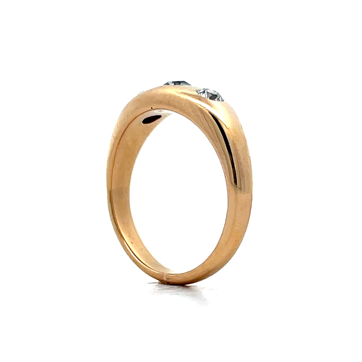 .36 Antique Victorian Flush Set Three Stone Ring in 14k