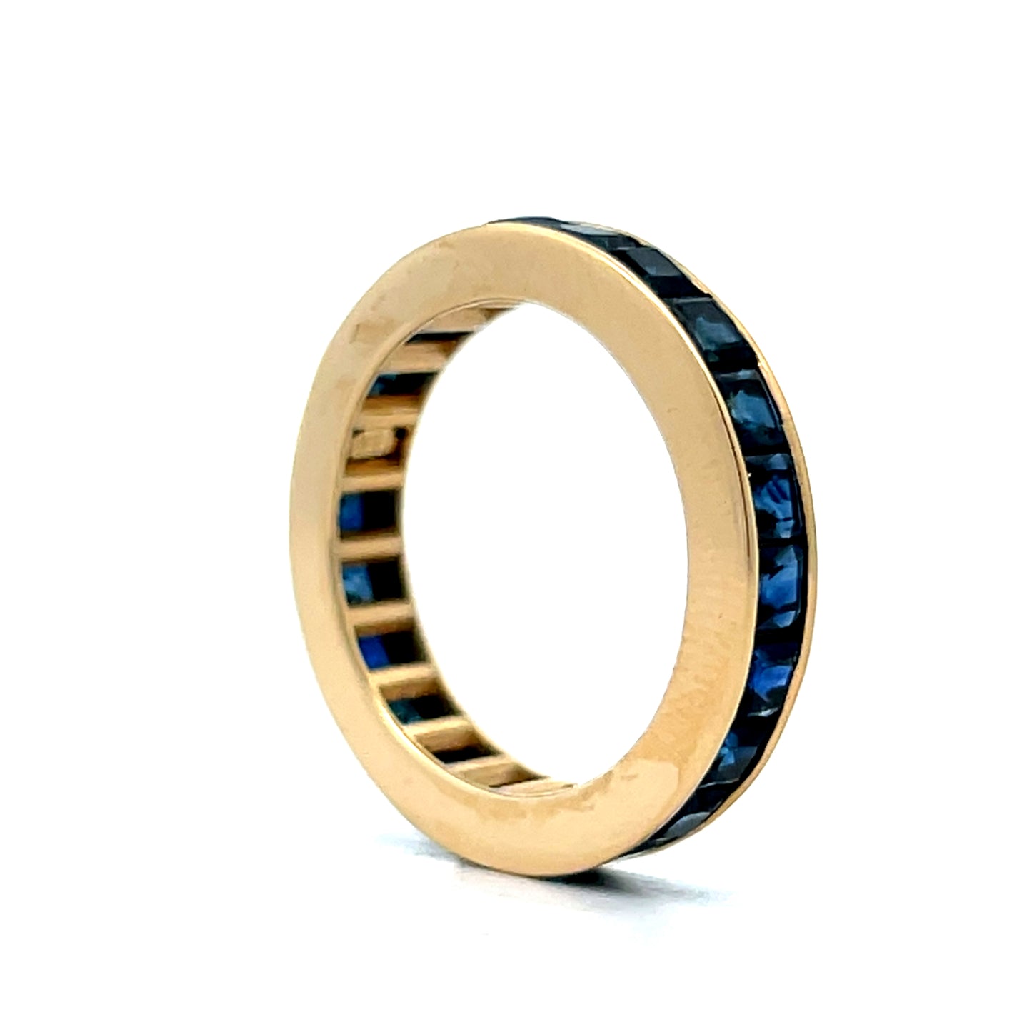 5.50 Square Cut Sapphire Eternity Stacking Band in 18k