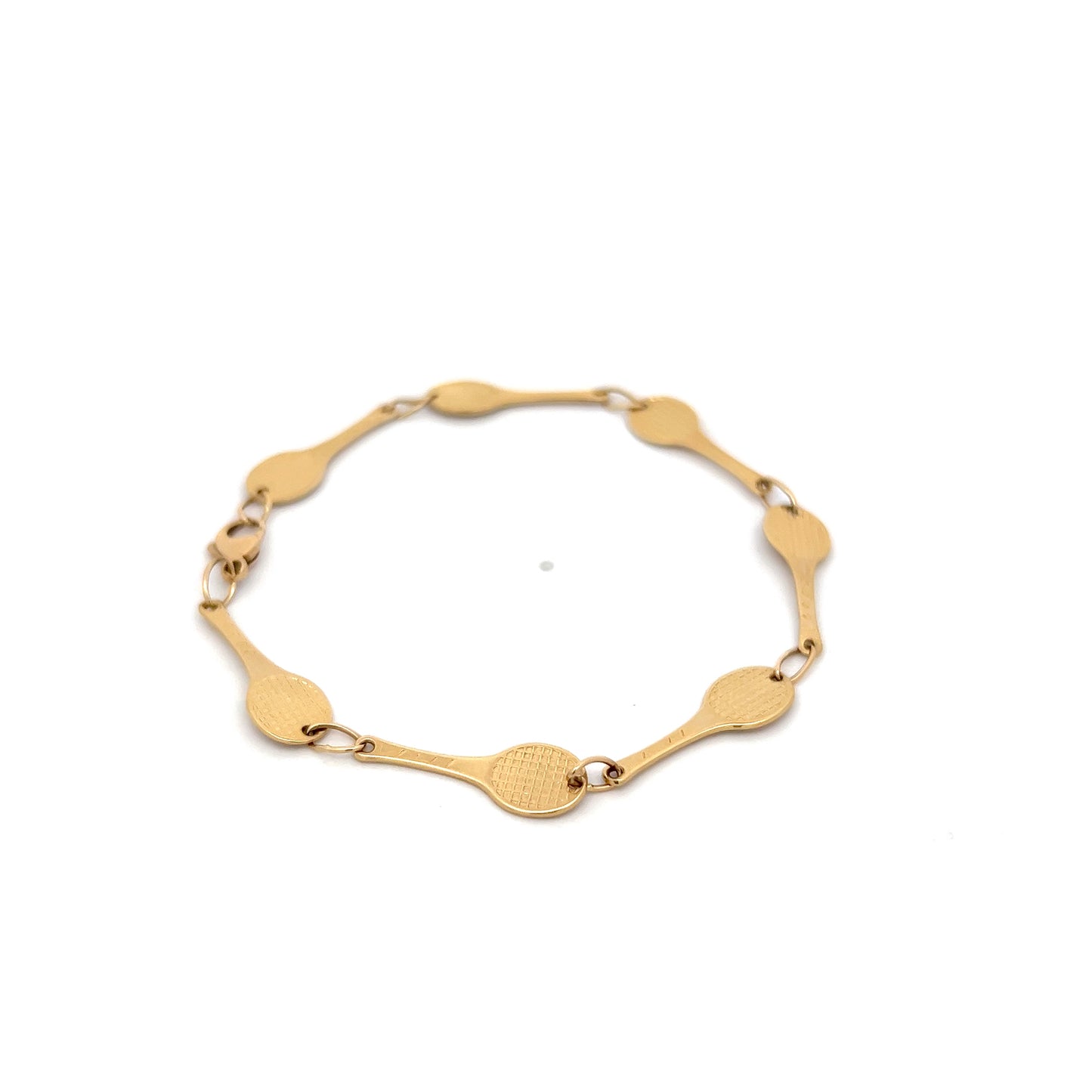 Tennis Racket Tennis Bracelet in 14k Yellow Gold