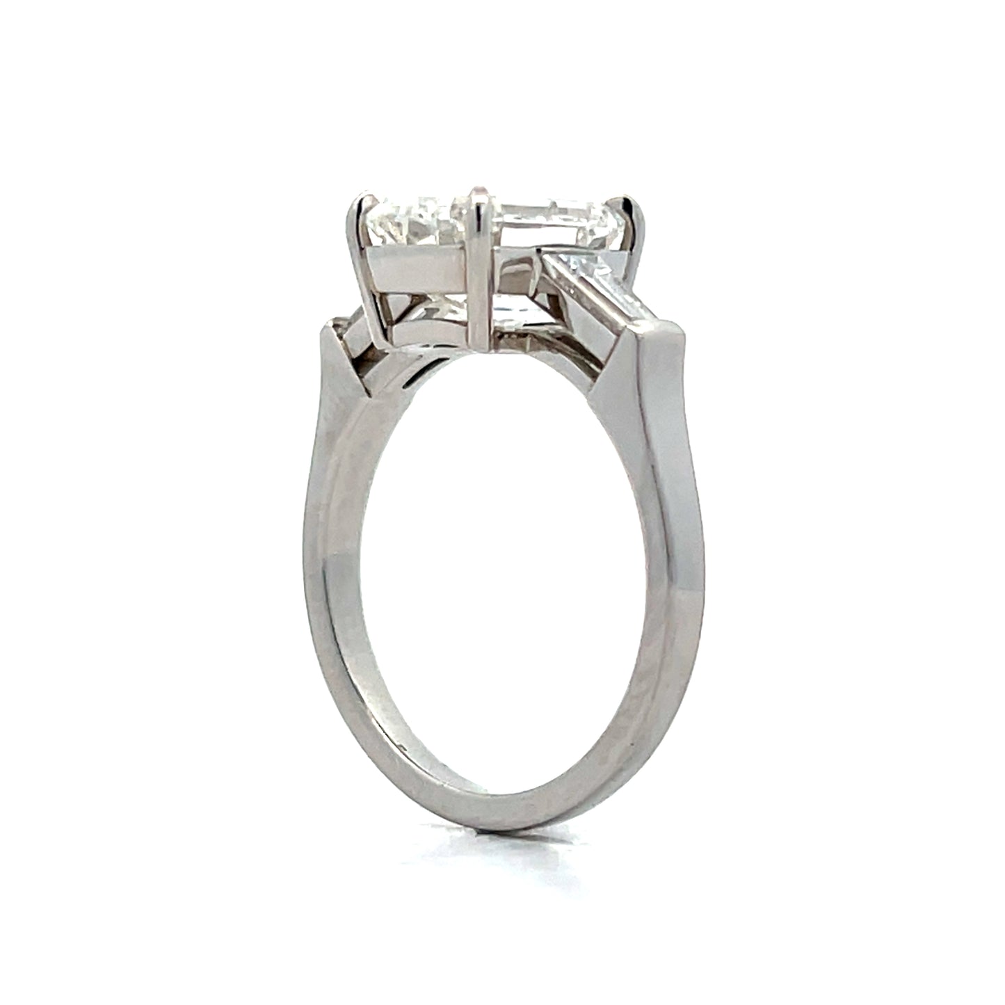3 Carat Emerald Cut Diamond Engagement Ring in Platinum
