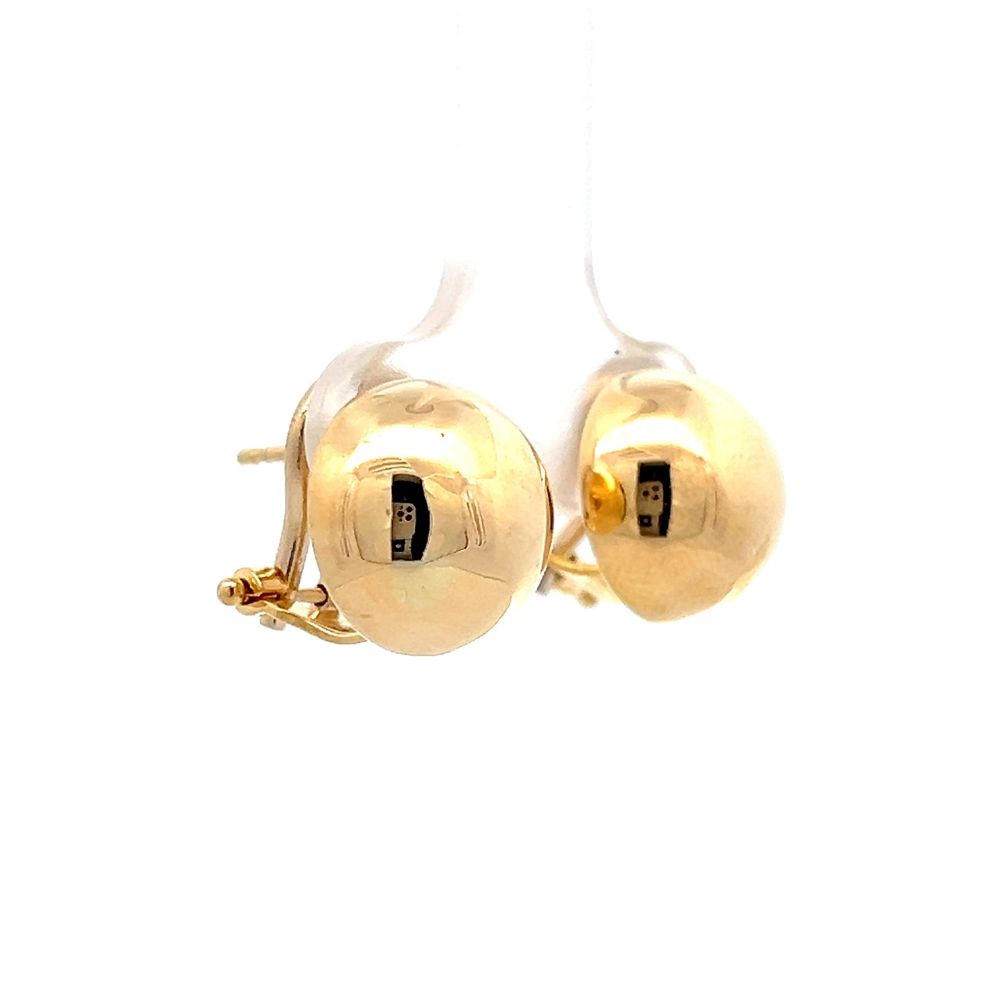 Half Round Ball Stud Earrings in 18k Yellow Gold