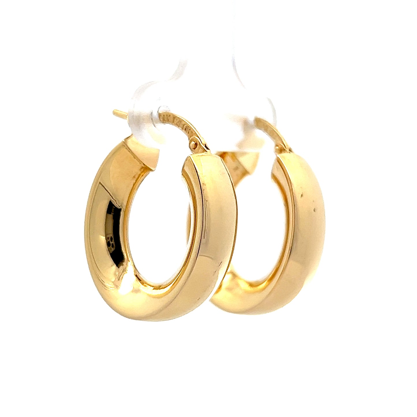 Flared Oval Hoop Earrings in 18k Yellow Gold