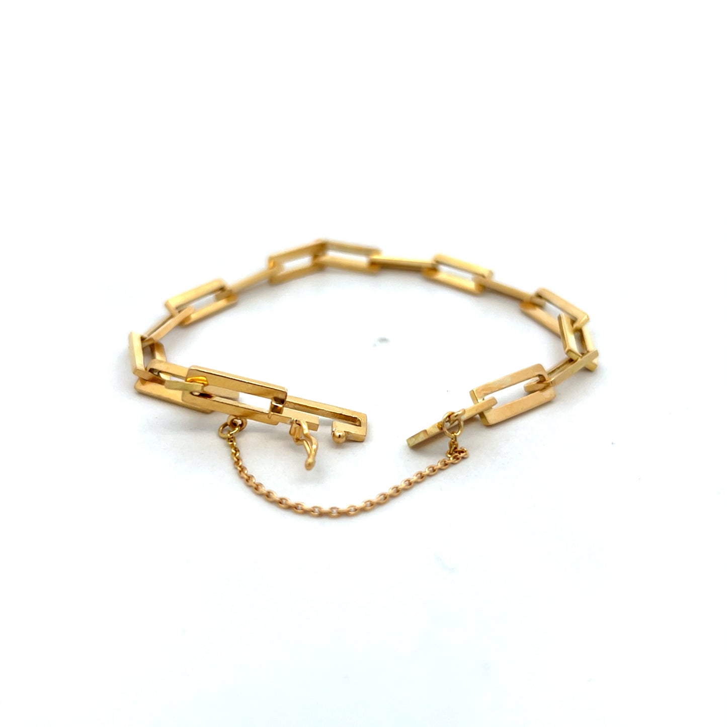 Rectangular Link Bracelet in 18k Yellow Gold