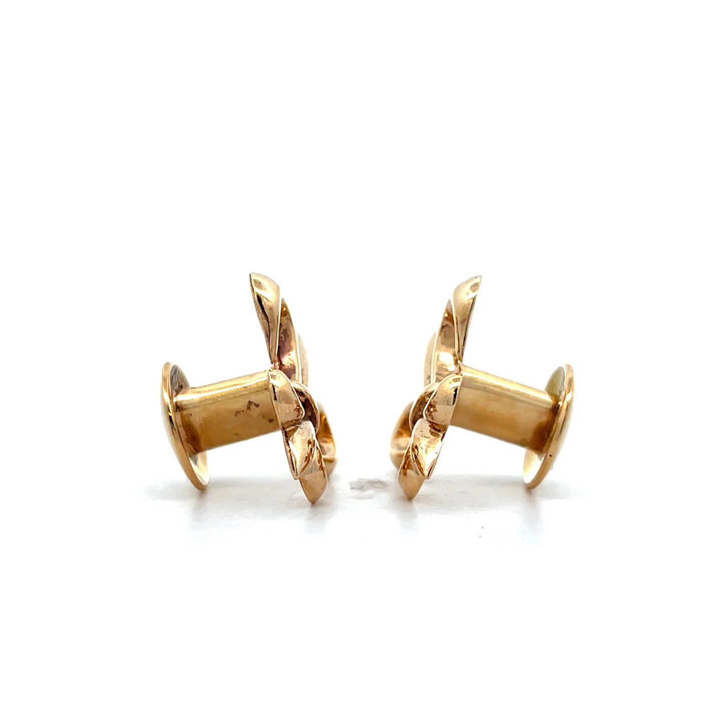 Mens Fleur De Lis Cufflinks in 14k Yellow Gold