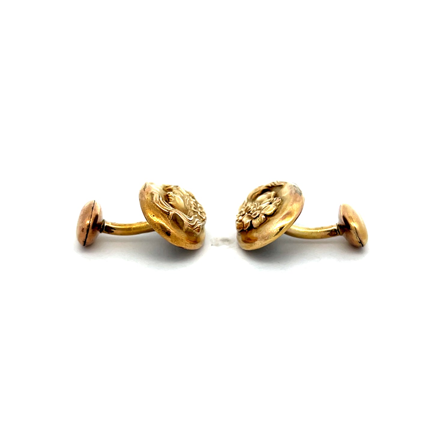 Antique Art Nouveau Cufflinks in 14k Yellow Gold