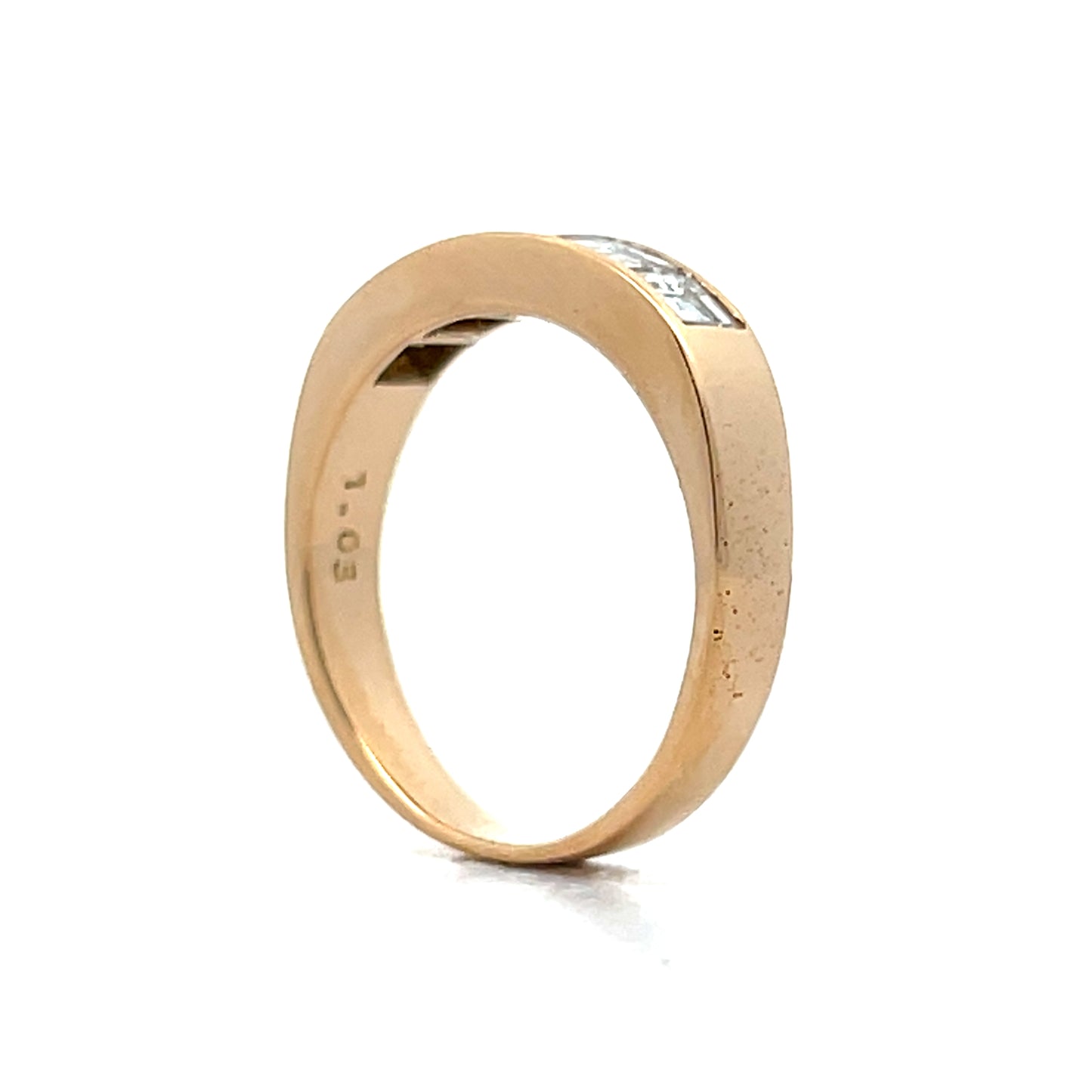 1.03 Carre Cut Diamond Band in 18k Yellow Gold