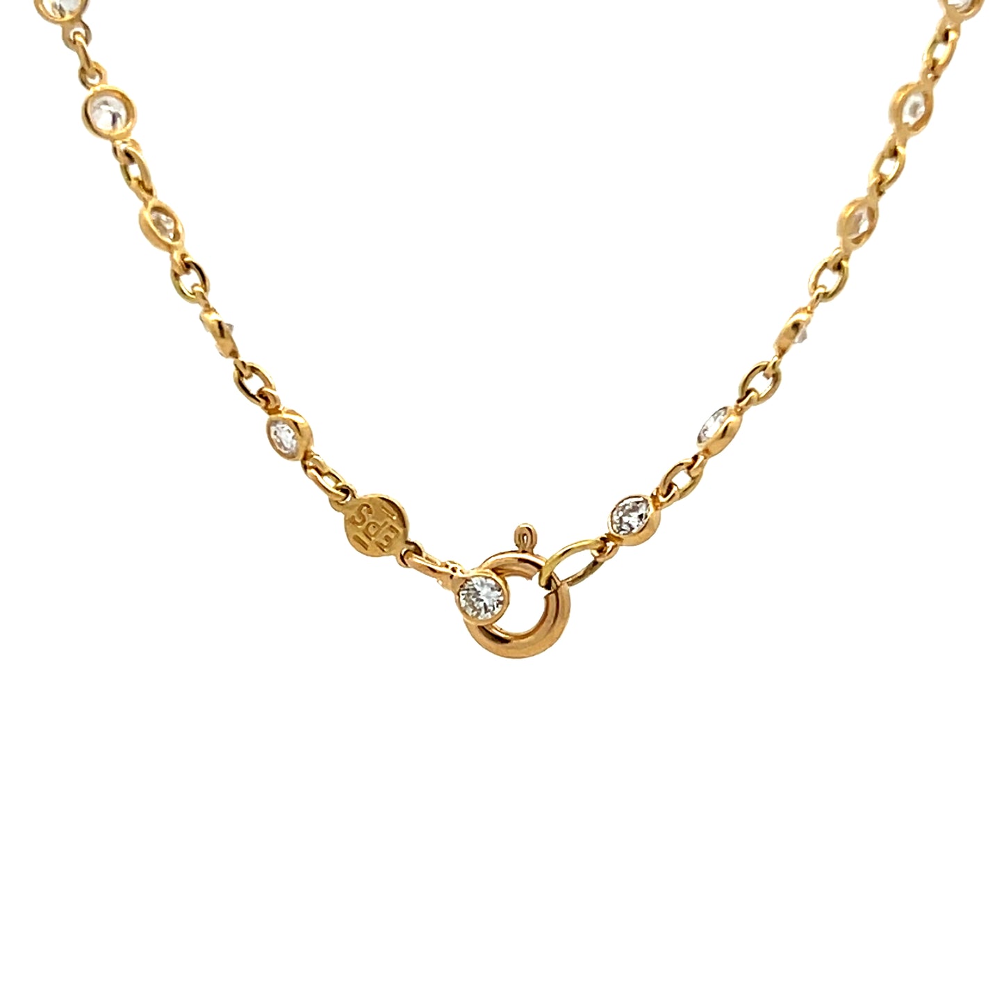 2.72 Bezel Diamond By The Yard Necklace in 18k