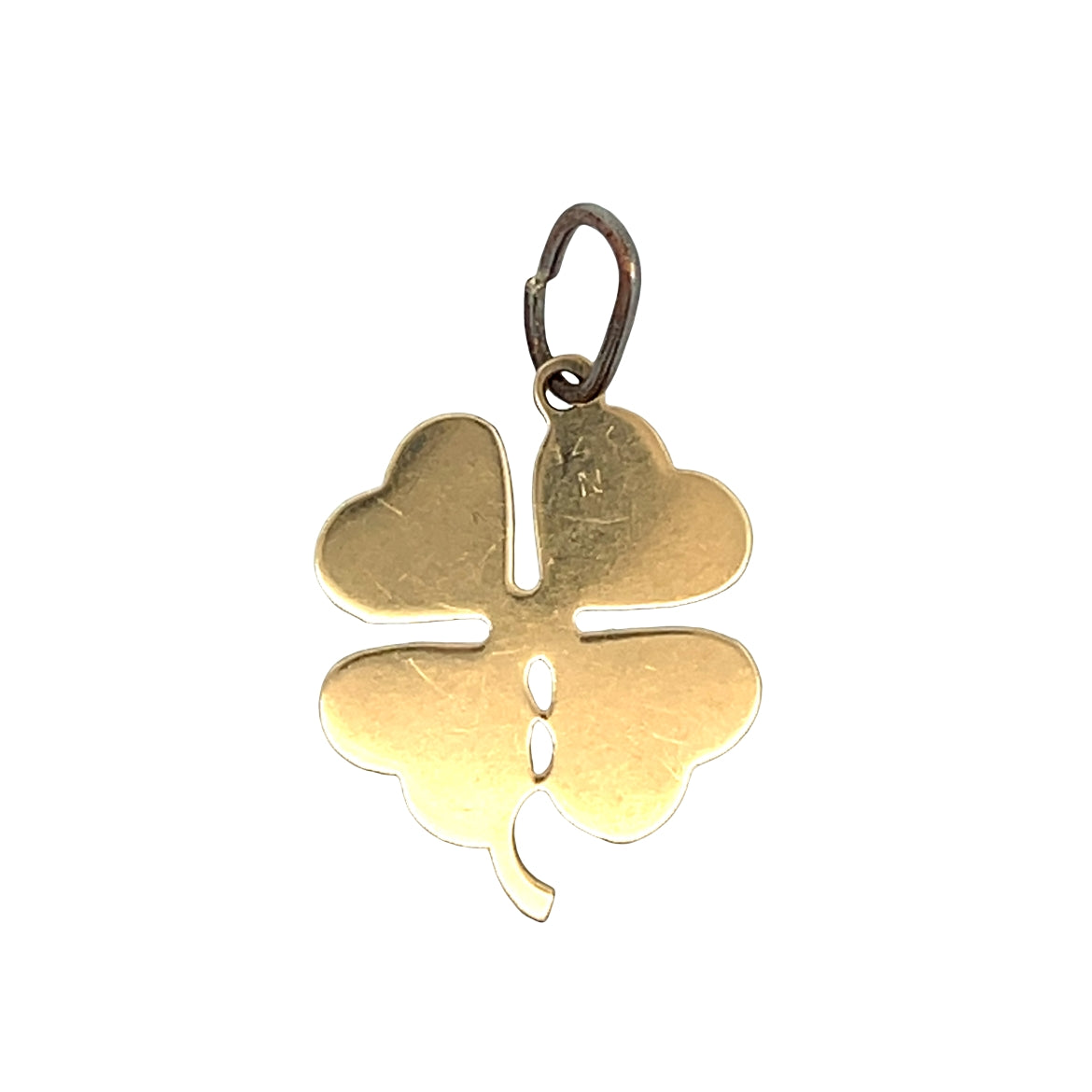 Vintage Mid-Century Four Leaf Clover Pendant 14k
