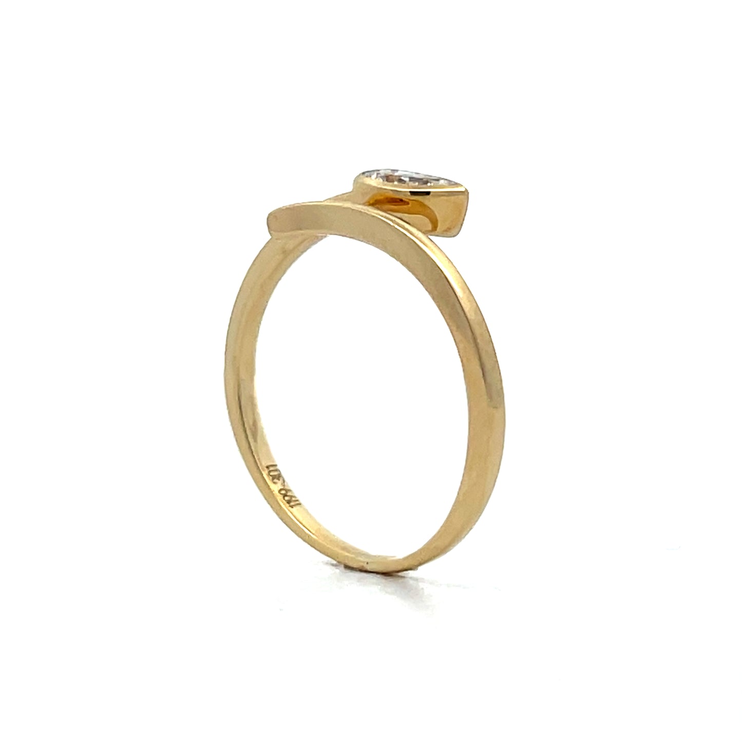 .23 Pear Diamond Snake Ring in 14k Yellow Gold