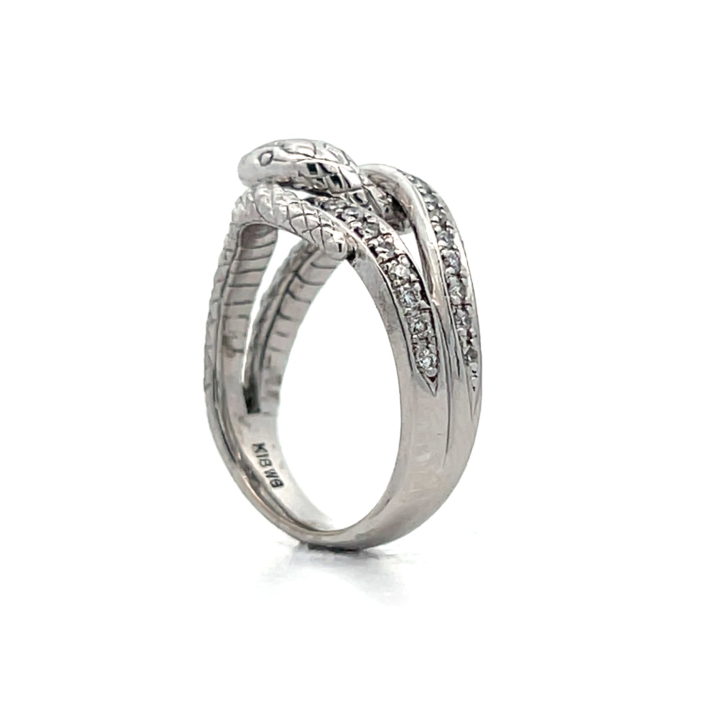 .18 Diamond Snake Ring in 18k White Gold