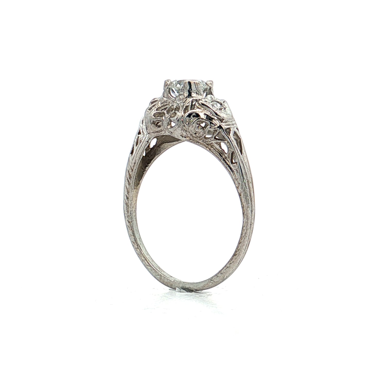 .50 Antique Deco European Diamond Engagement Ring 18k