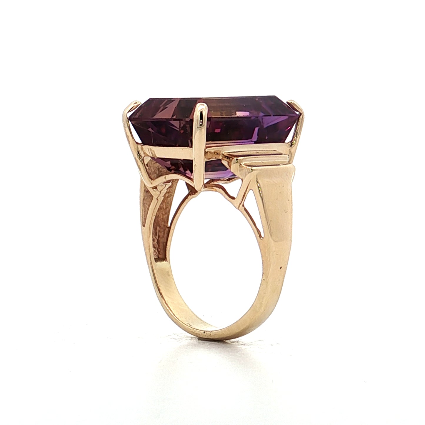 17.25 Vintage Ametrine Cocktail Ring 14k Yellow Gold