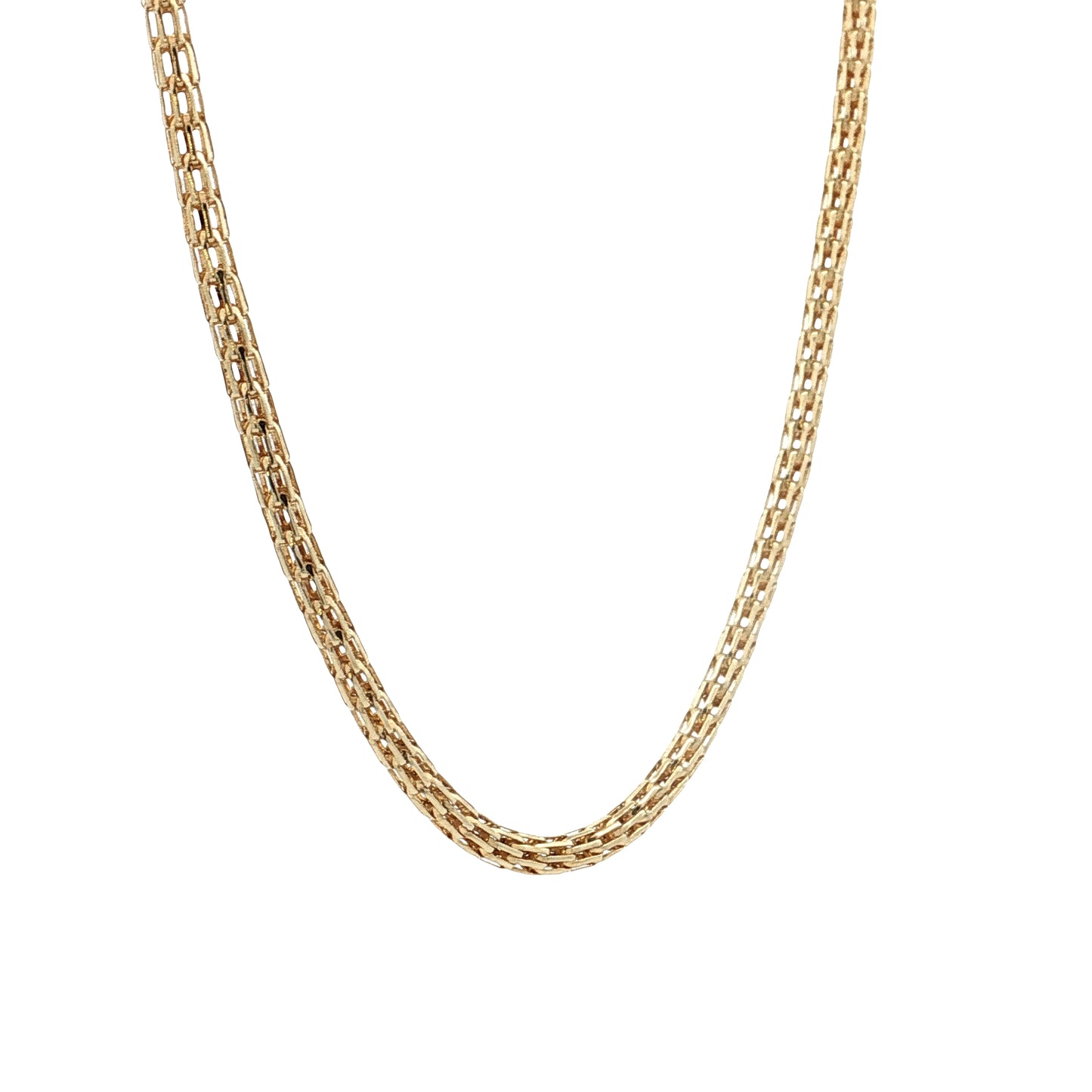 23" Woven Lattice Link Necklace 14k Yellow Gold