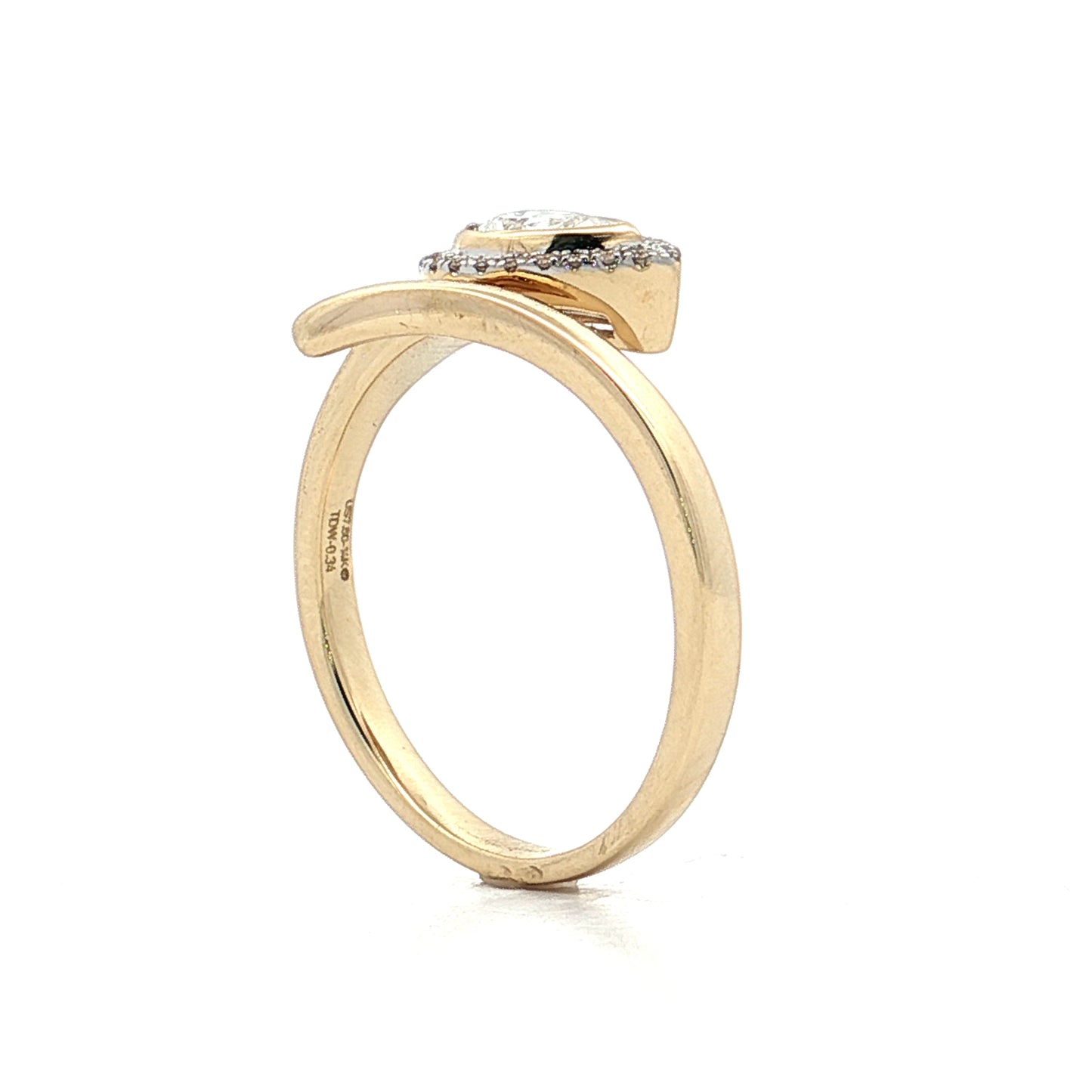 .25 Pear Diamond Cocktail Snake Ring 14k Yellow Gold