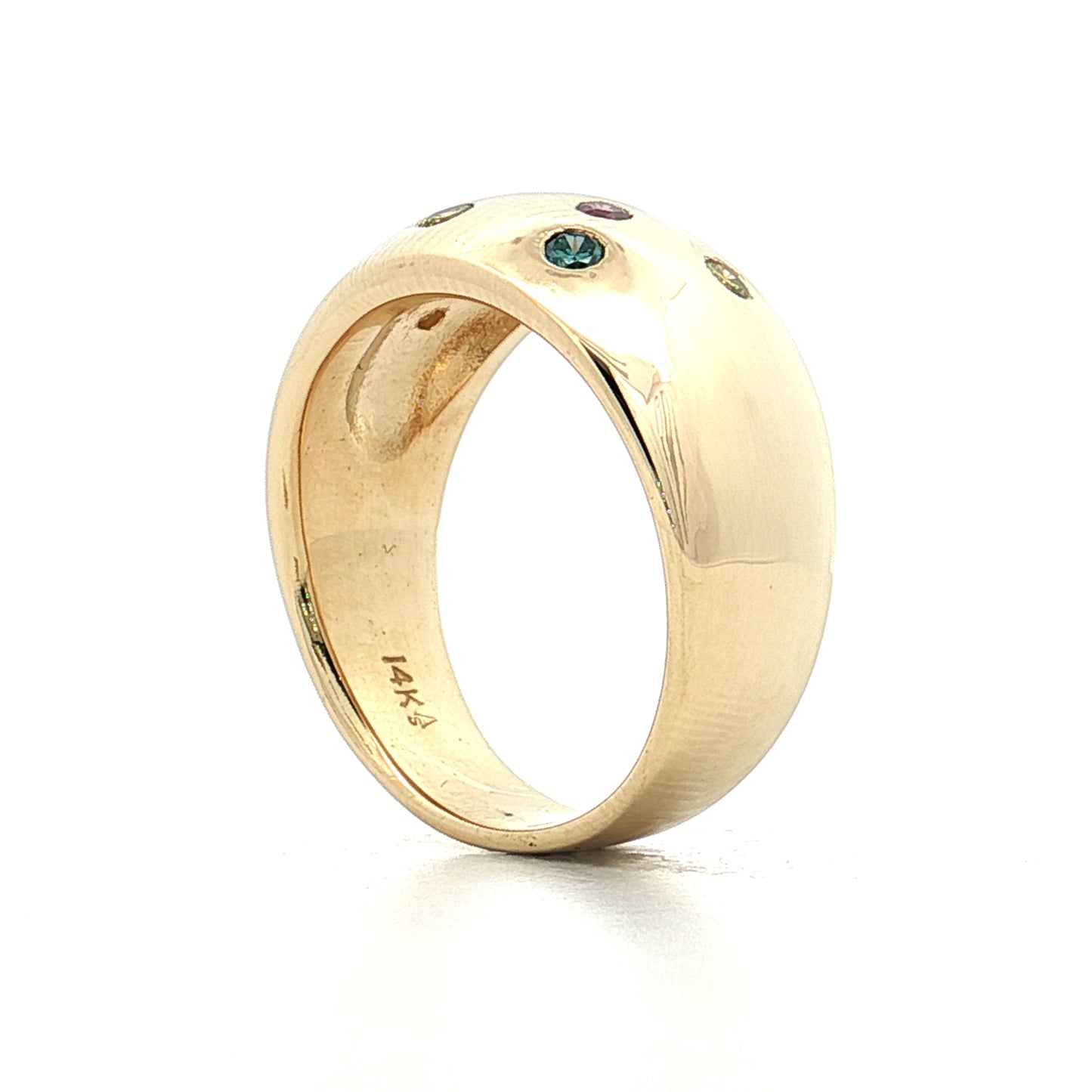 .28 Round Brilliant Colored Diamonds 14k Yellow Gold