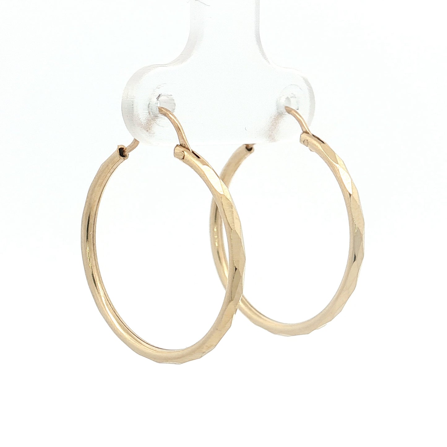 23mm Geometric Hoop Earrings 14k Yellow Gold