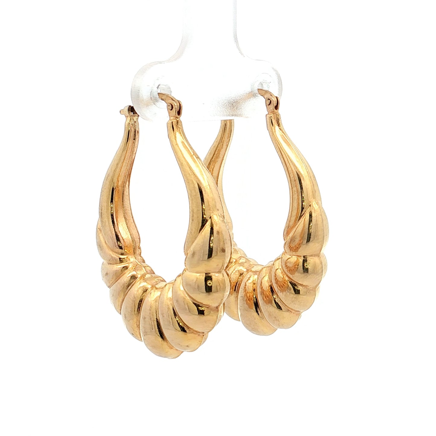 Bubble Scalloped Hoop Earrings 9k Yellow Gold
