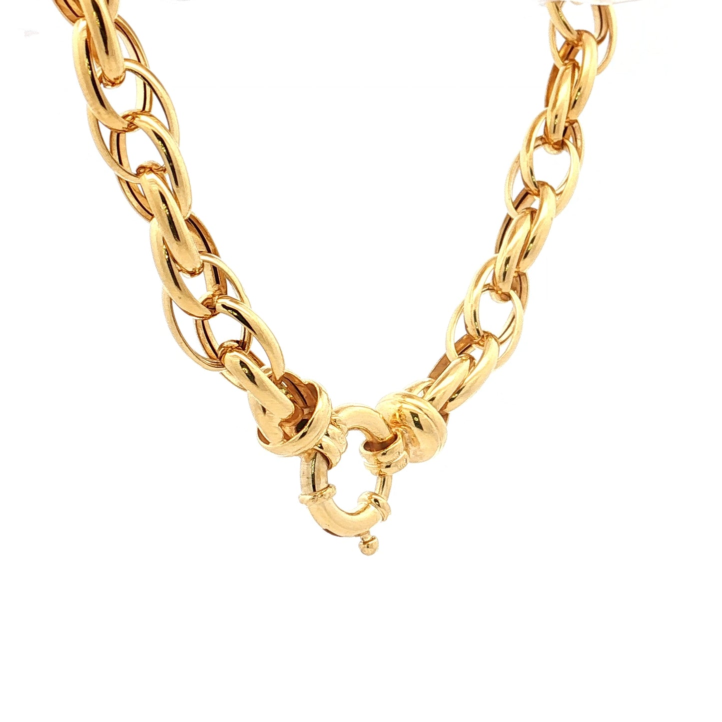 17" Chunky Link Necklace 14k Yellow Gold