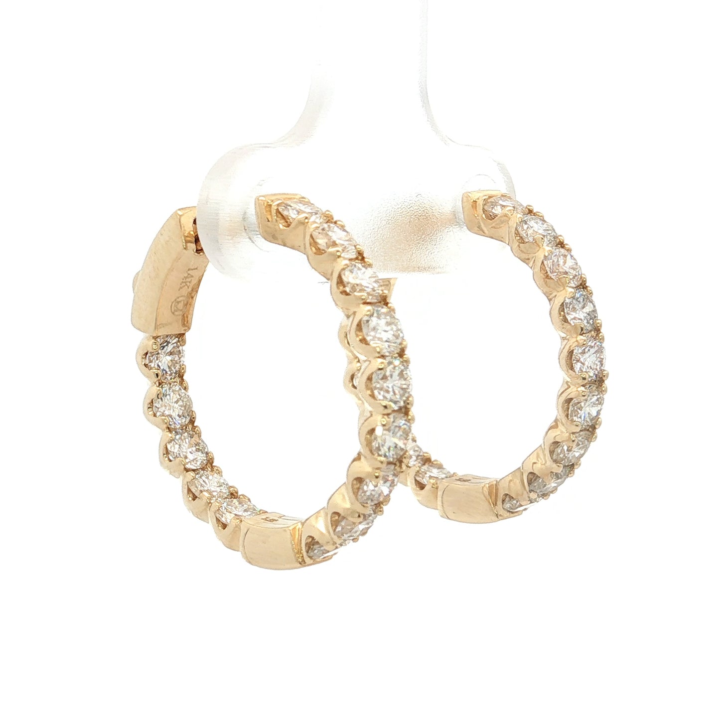 2.50 Round Brilliant Diamond Hoop Earrings 14k