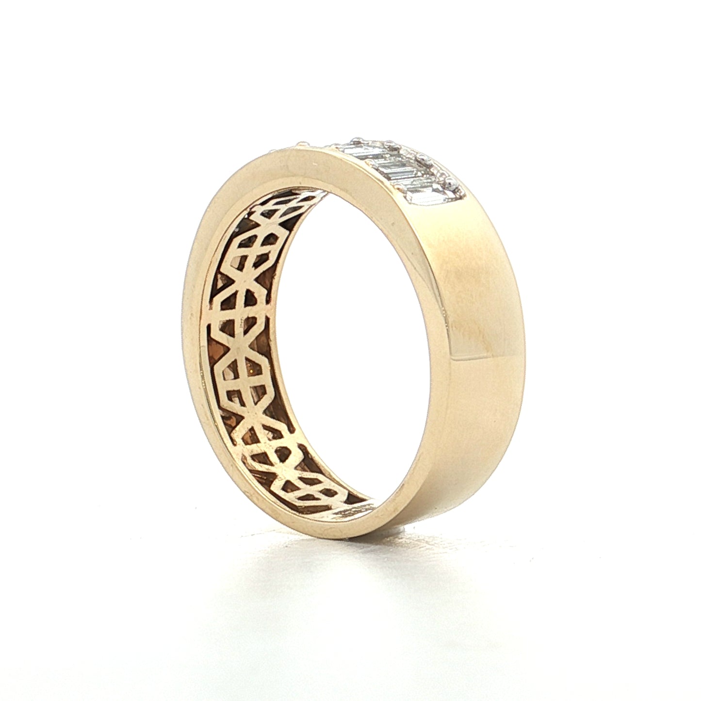 .78 Wide Diamond Stacking Ring 14k Yellow Gold