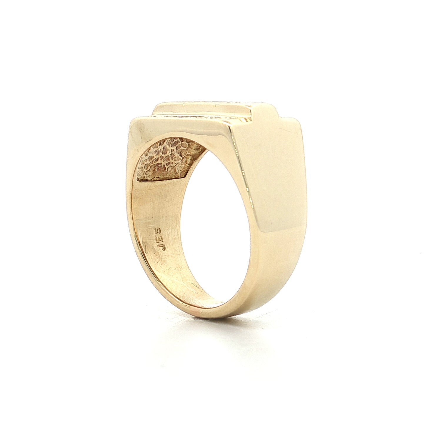 3.53 Mens Princess Cut Diamond Ring 14k Yellow Gold