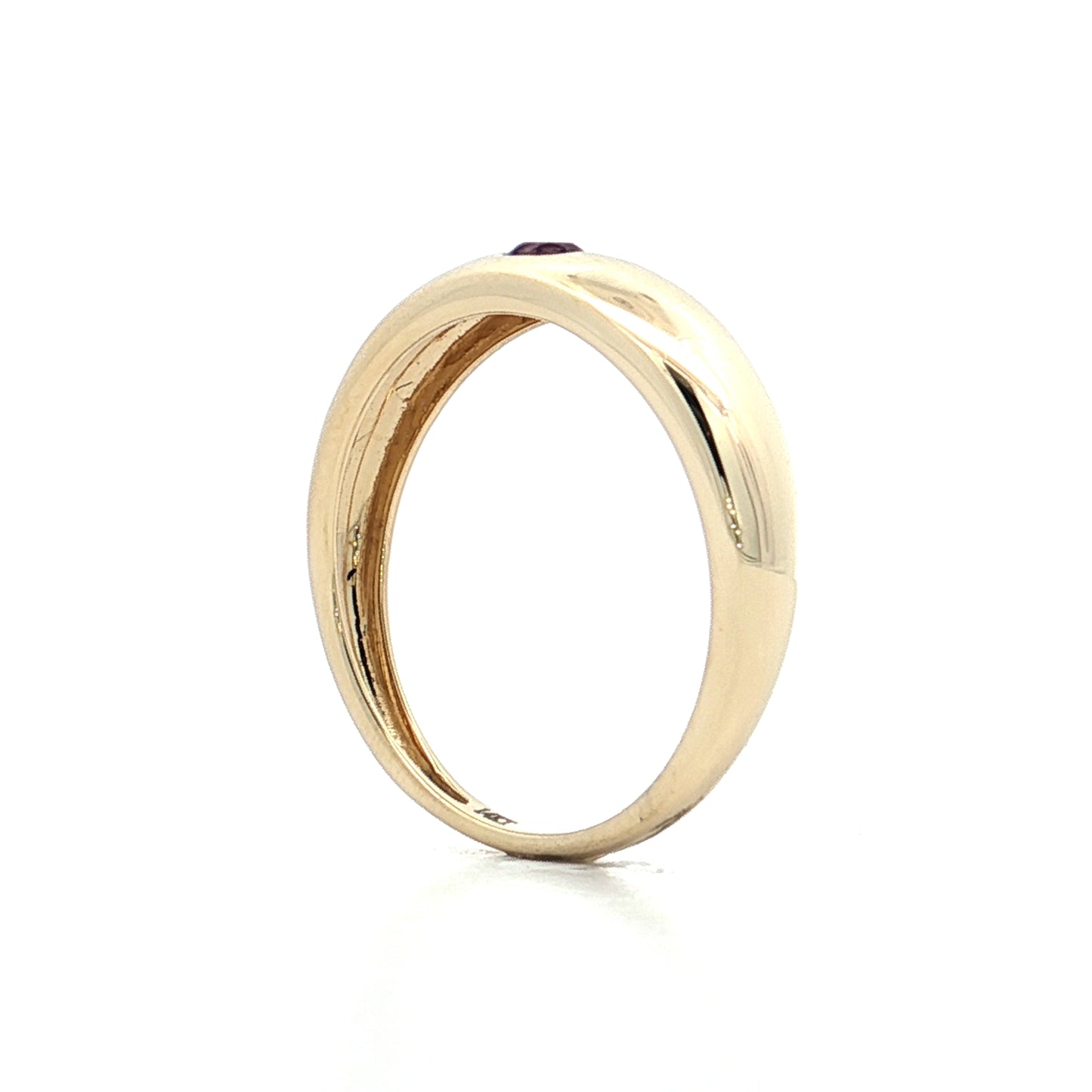 .11 Flush Set Amethyst Stacking Ring 14k Yellow Gold
