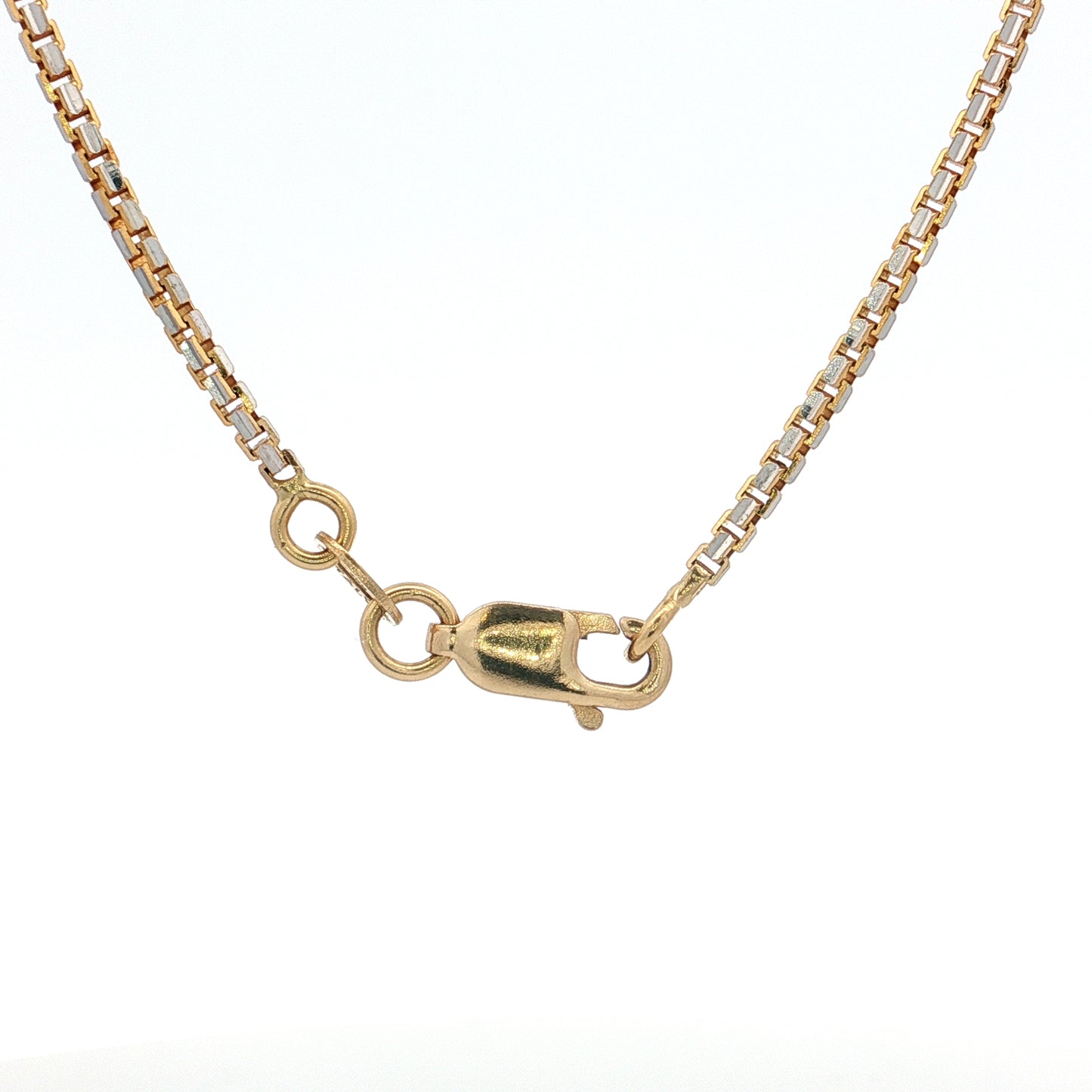 16.5" Box Chain Necklace Two-Tone 18k