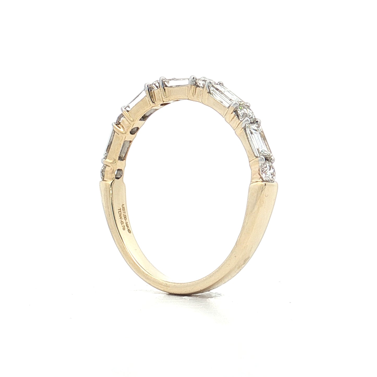 .76 Baguette & RBC Diamond Wedding Band 14k Yellow Gold