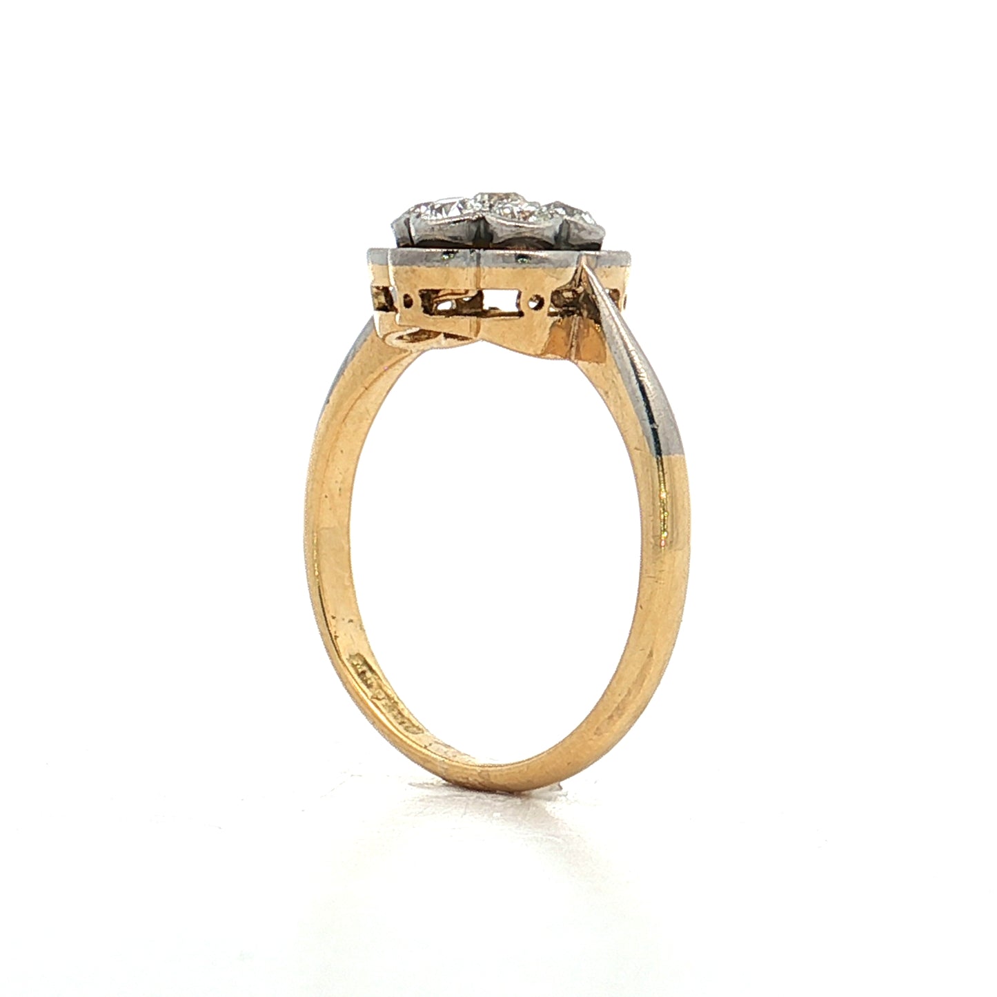 .30 Vintage Retro Diamond Cluster Engagement Ring 18k