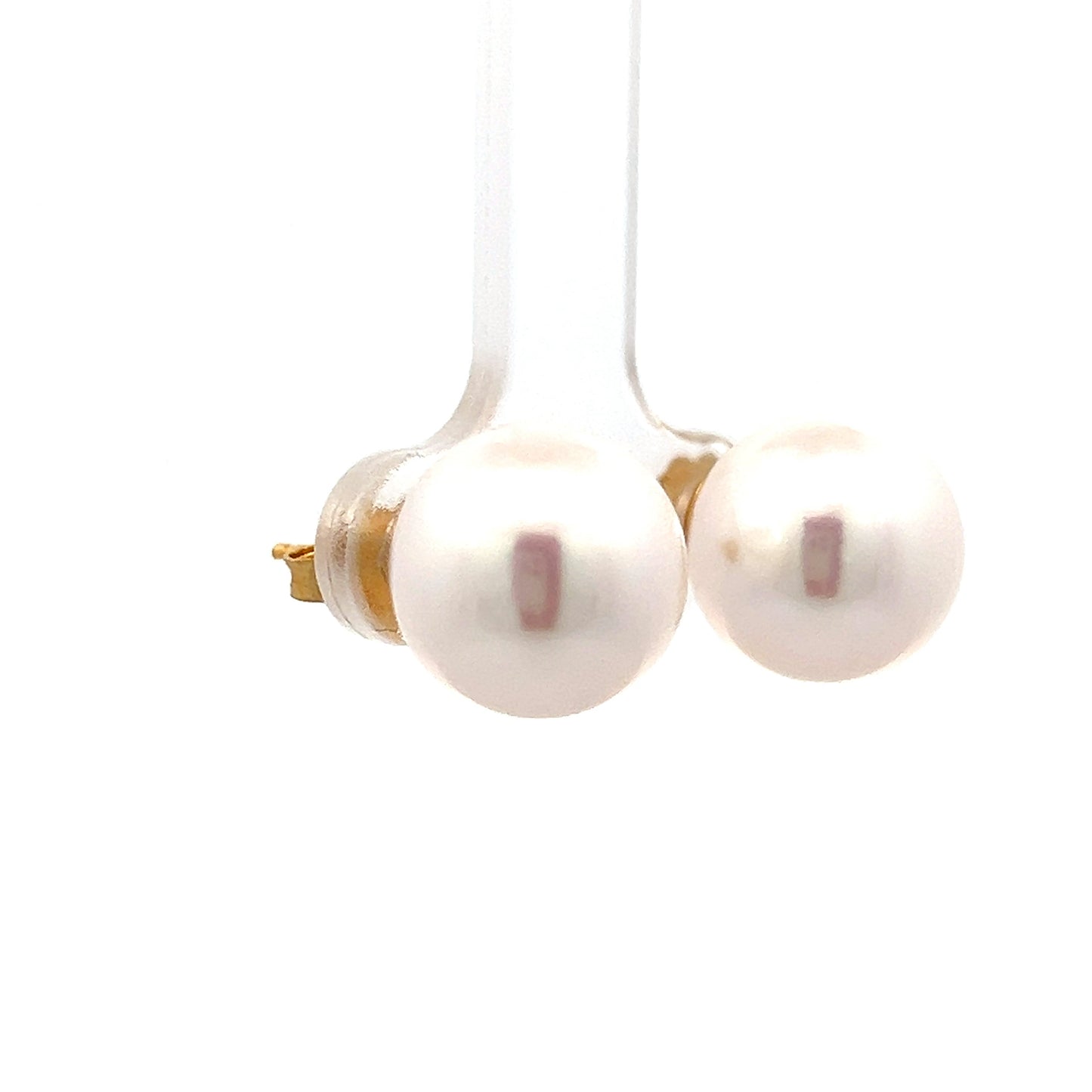 11.5mm Cultured Pearl Stud Earrings 14k Yellow Gold