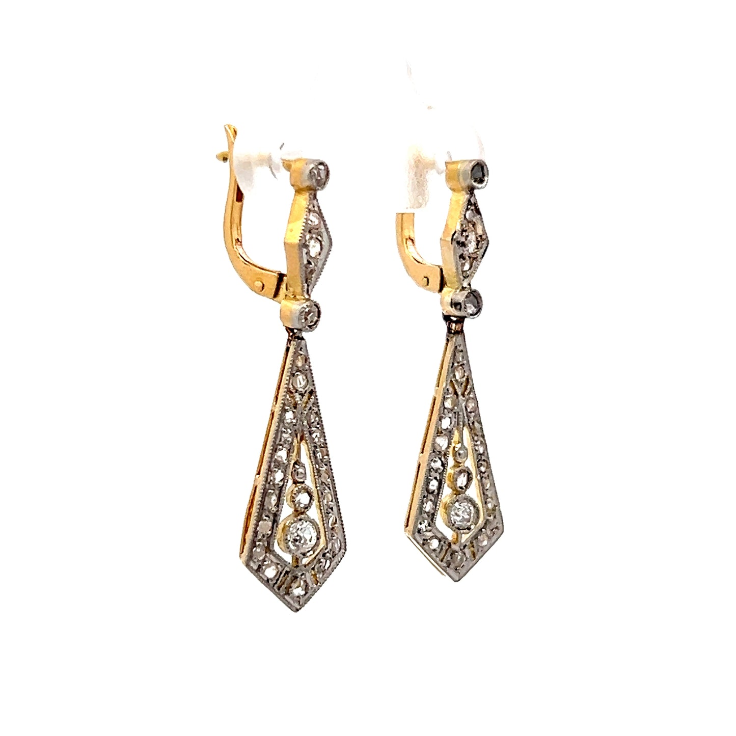 .80 Vintage Edwardian Drop Earrings 18k/Platinum