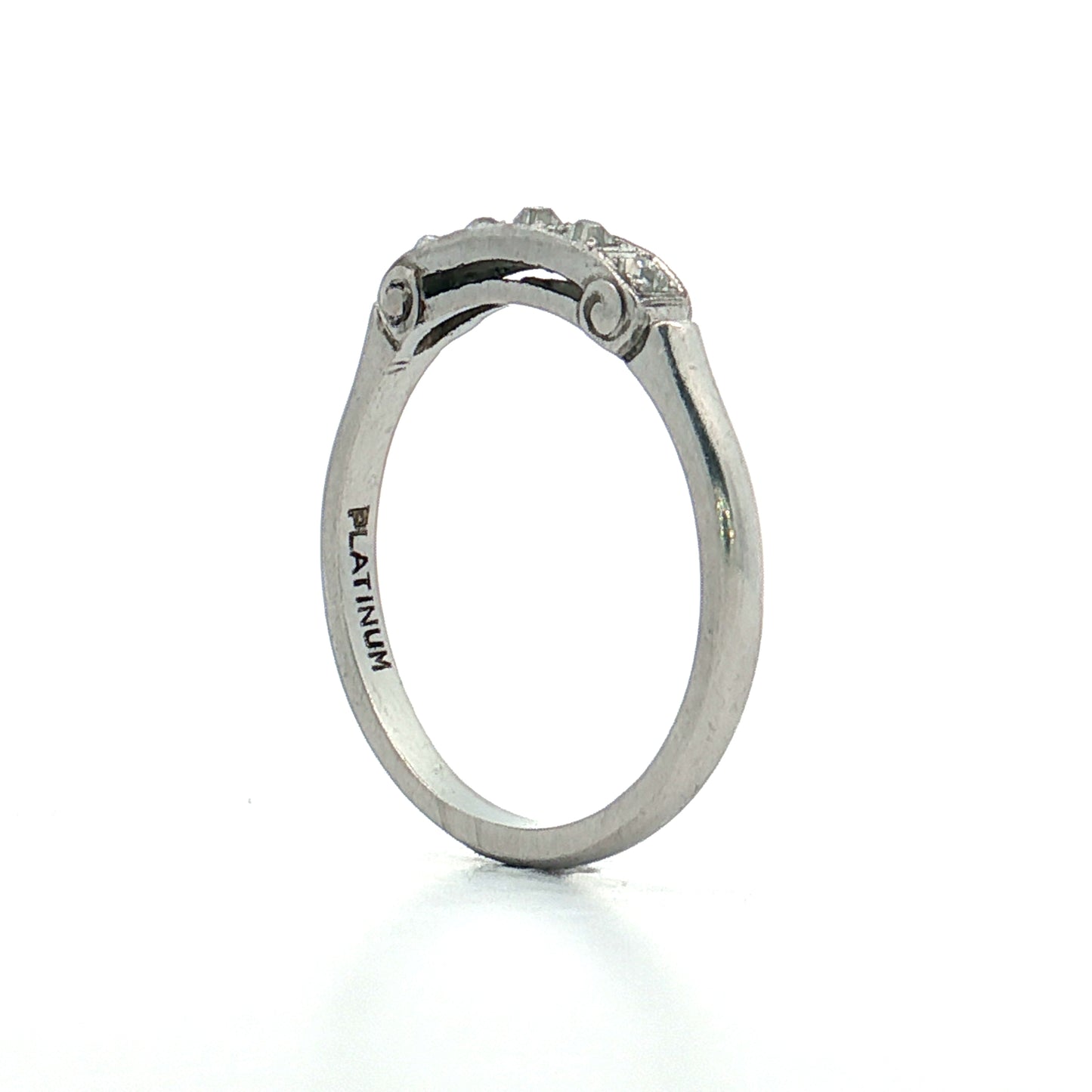 .10 Antique Cut Diamond Wedding Band Platinum