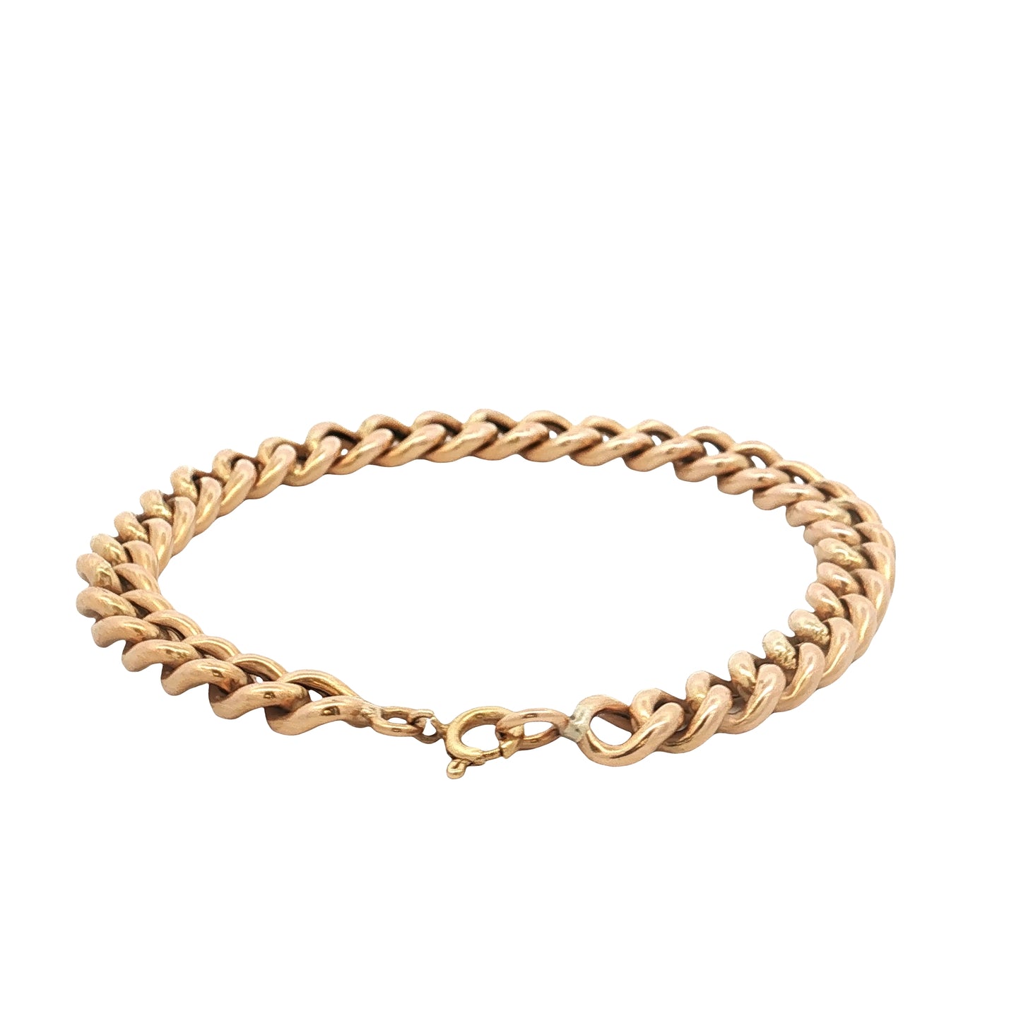 Antique Victorian Curb Link Bracelet 18K Rose Gold