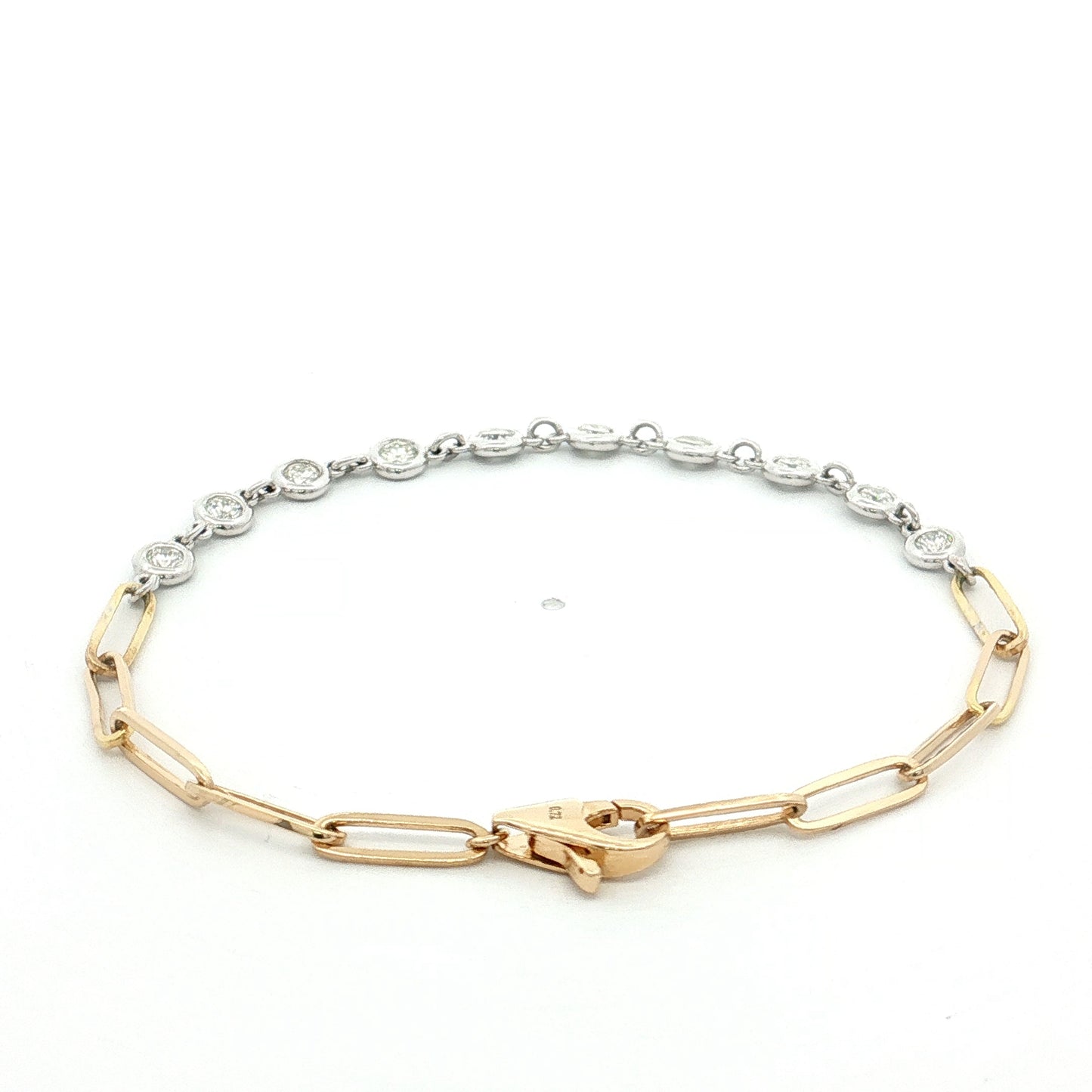 .72 Diamond Half & Half Bracelet Two-Tone 14k