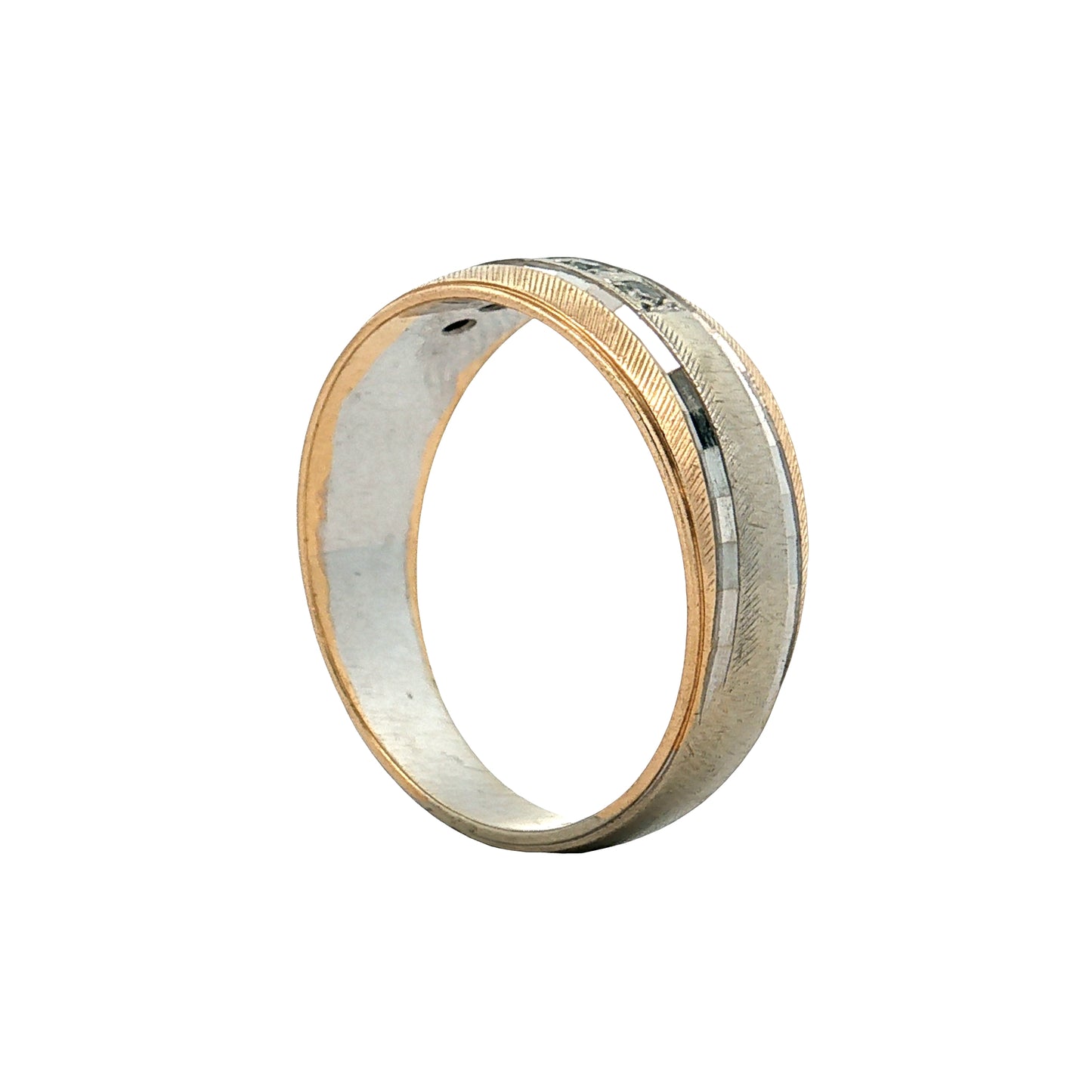 .13 Mid-Century Diamond Wedding Band 14k Two-Tone
