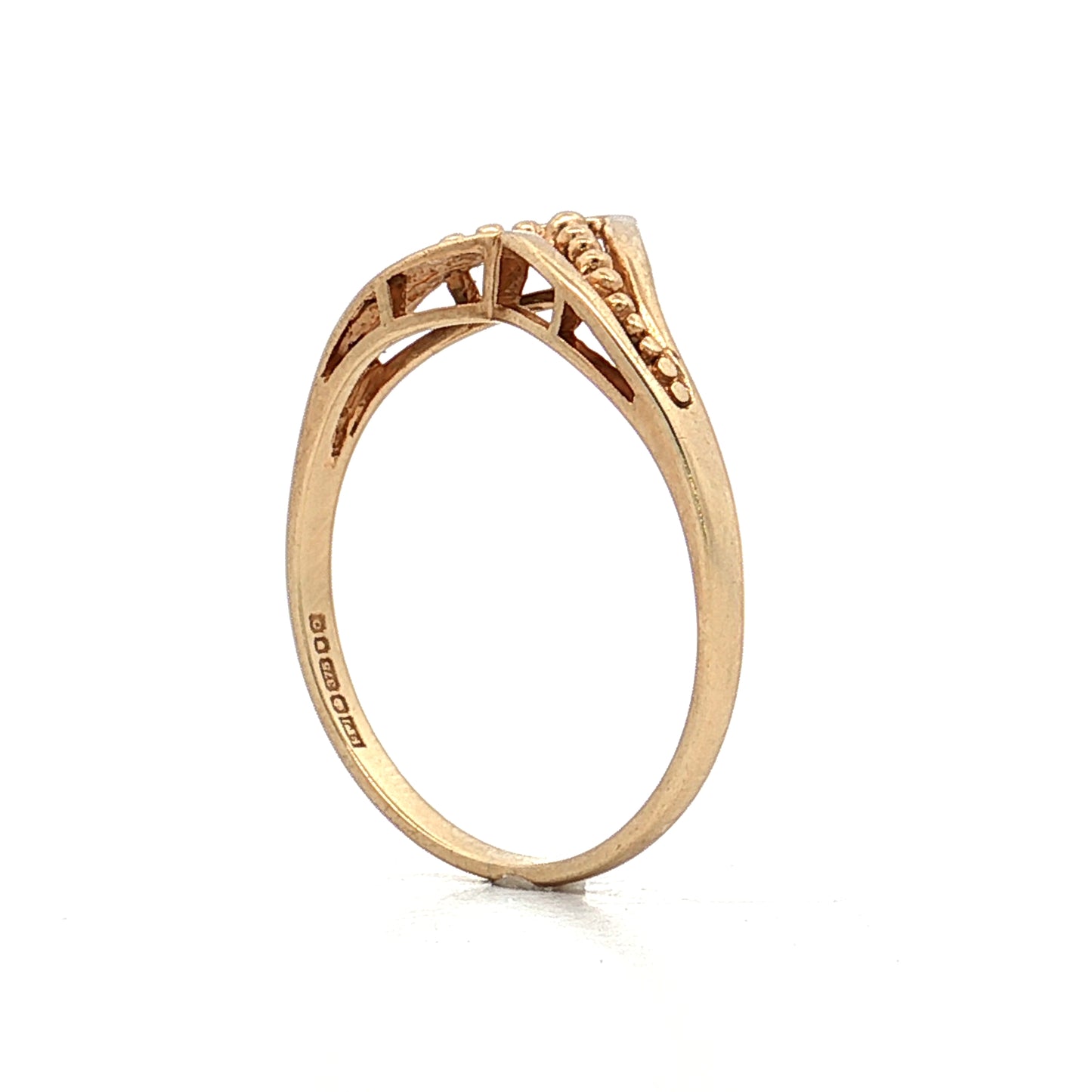 V Shaped Contoured Wedding Band 10k Yellow Gold