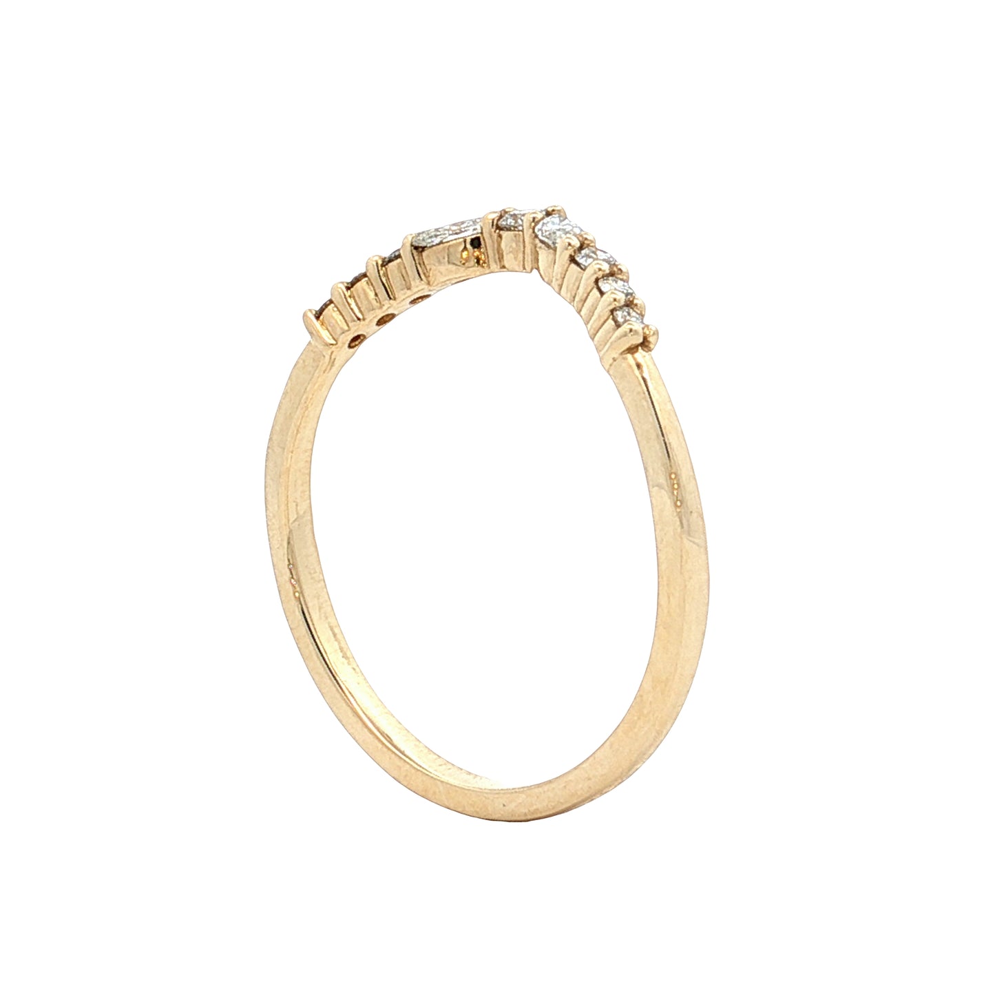.42 Marquise & Round Diamond Contour Band 14k