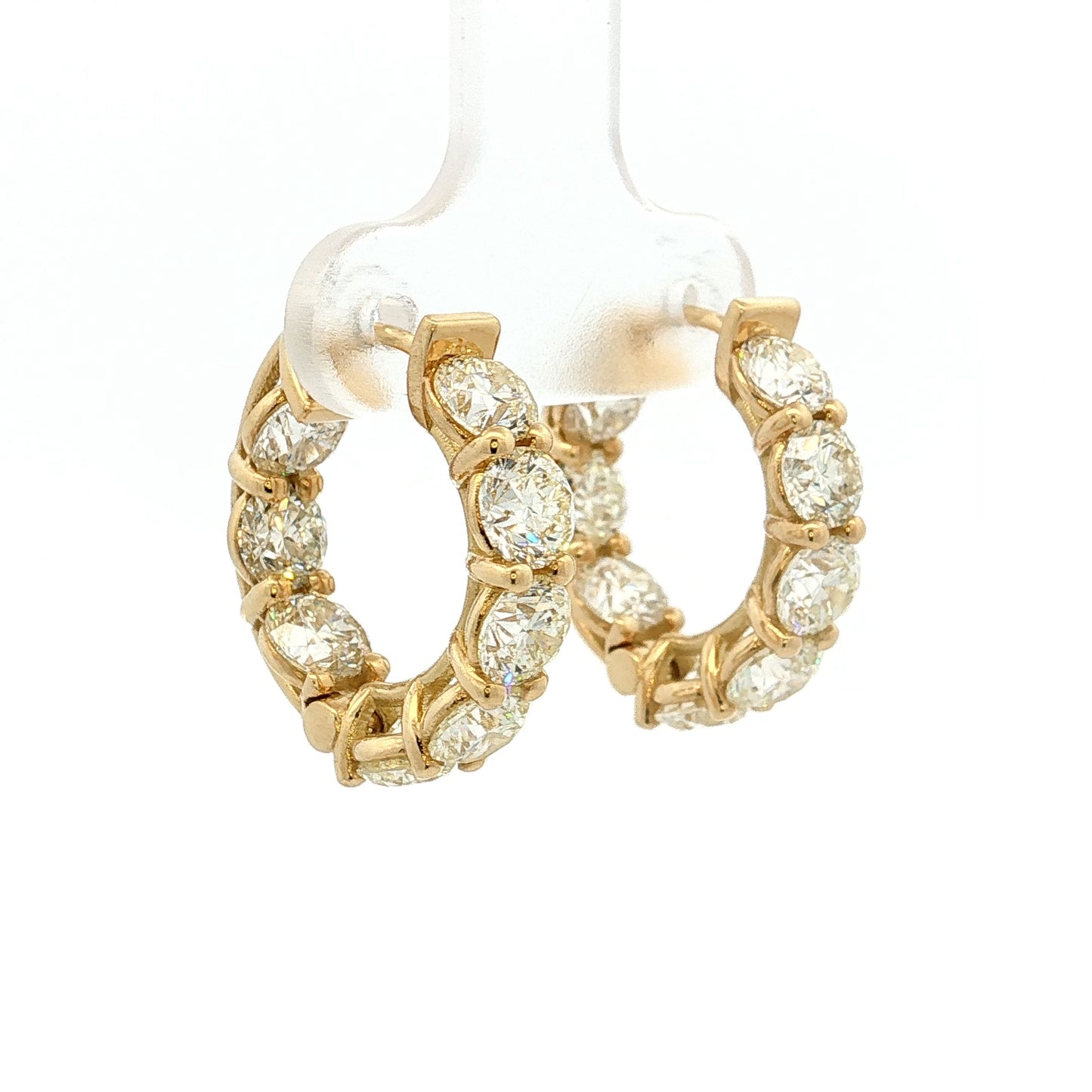 6.47 Fancy Yellow Diamond Hoop Earrings 18k
