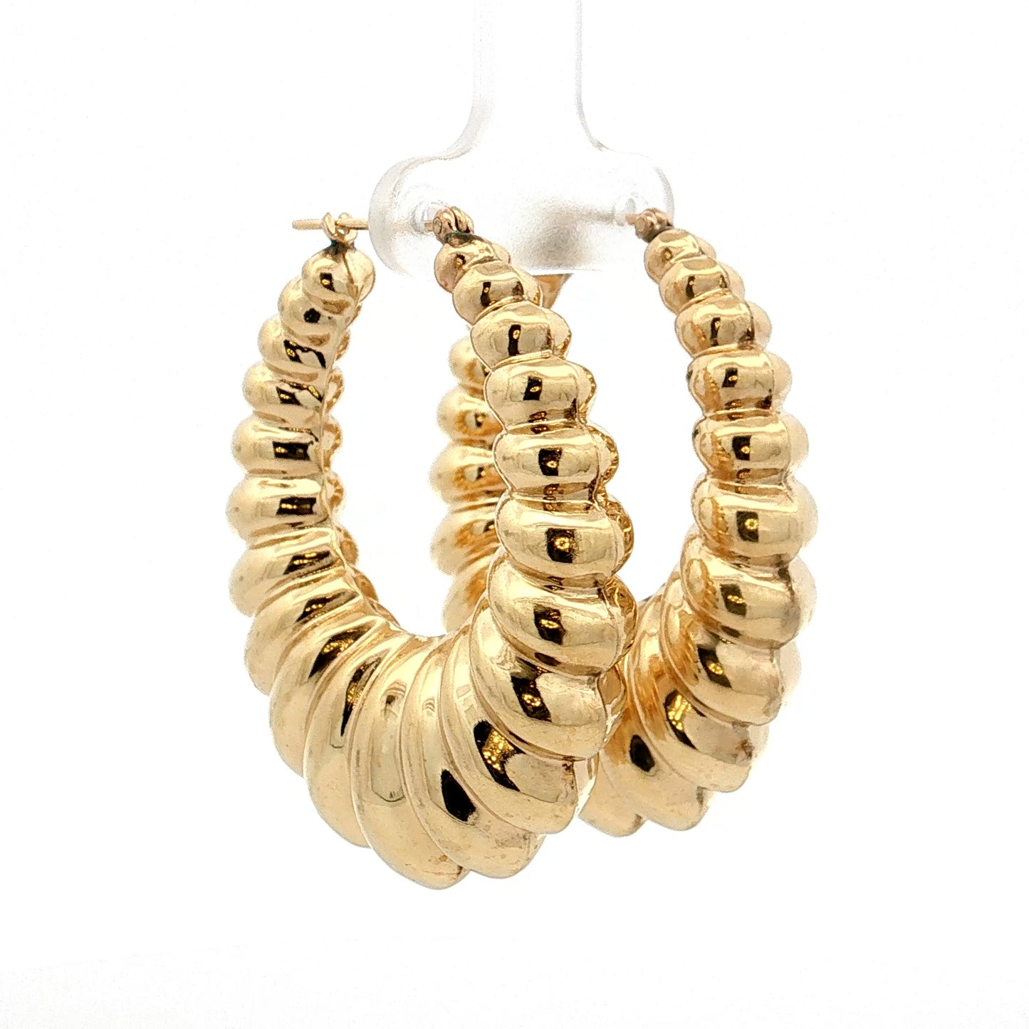 Scalloped Hoop Earrings 14k Yellow Gold